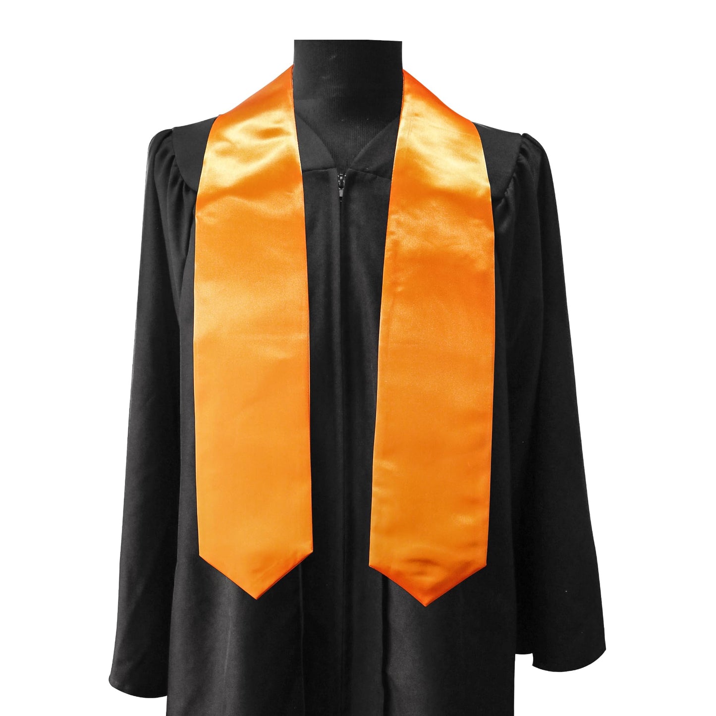 GraduationMall Unisex Adult Plain Graduation Stole 60" Orange