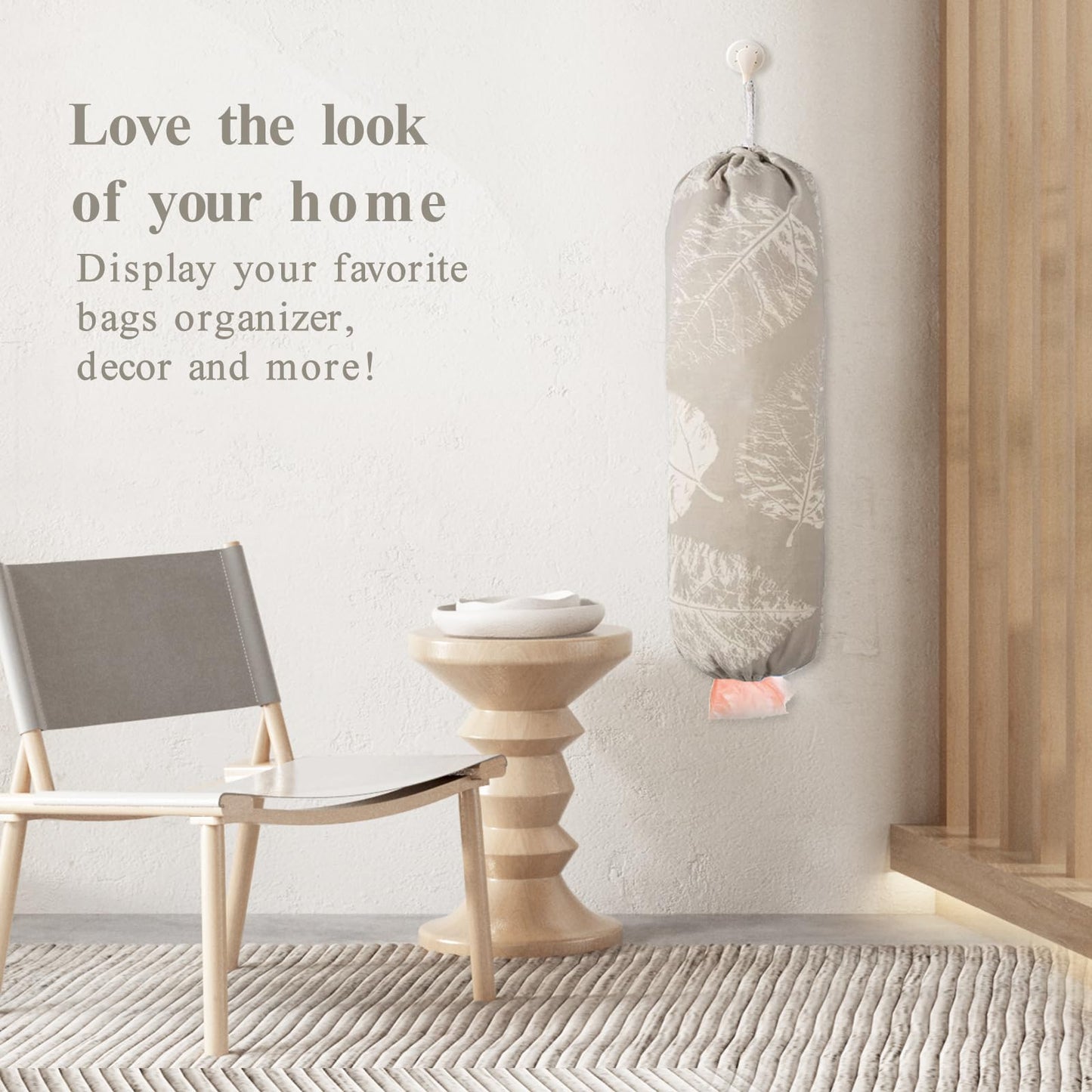 TOGETRUE Plastic Bag Holder, Wall Mount Plastic Bag Organizer Dispenser, Heavy Duty Grocery Bag Storage Holder for Home Kitchen Camper (Tablet Leaves)