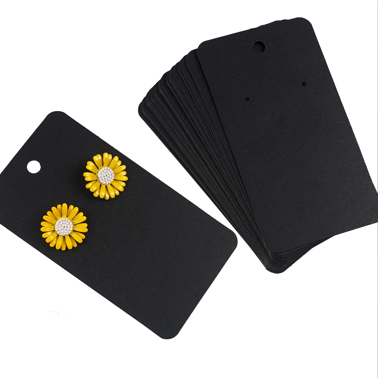 Earring Card Holder Earring Display Cards Hanging Earring, Kraft Paper Tags, 256 Pack, 3.5 x 2 Inches (Black)