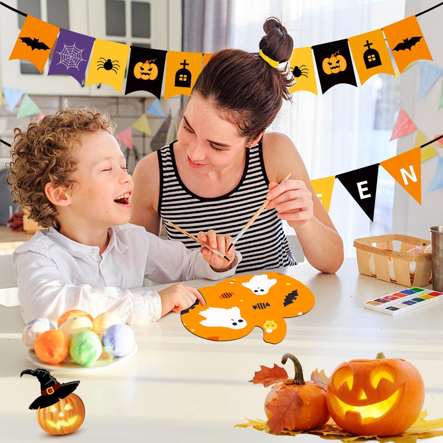 60 Pcs Thanksgiving Pumpkin Wooden Cutouts Unfinished Wood Crafts Pumpkin Wooden Pumpkins Ornaments to Paint Decorations DIY Blank Fall Pumpkin Shapes Discs Halloween 3.9x3.5 Inch