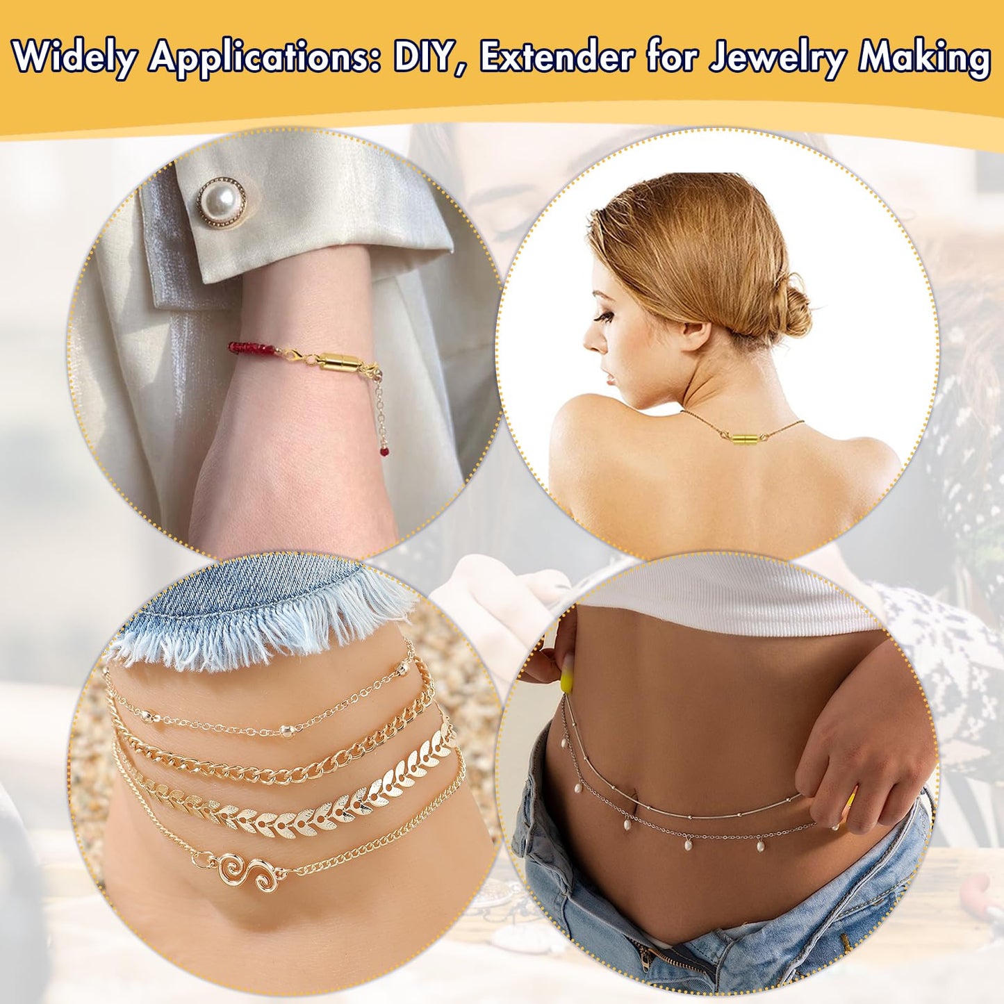 12 Pack Magnetic Necklace Clasps and Closures. Necklace Jewelry Extender with Strong Magnet. Magnetic Necklace Clasp for Jewelry Necklace Bracelet Making. Gold and Silver Plating (Regular)