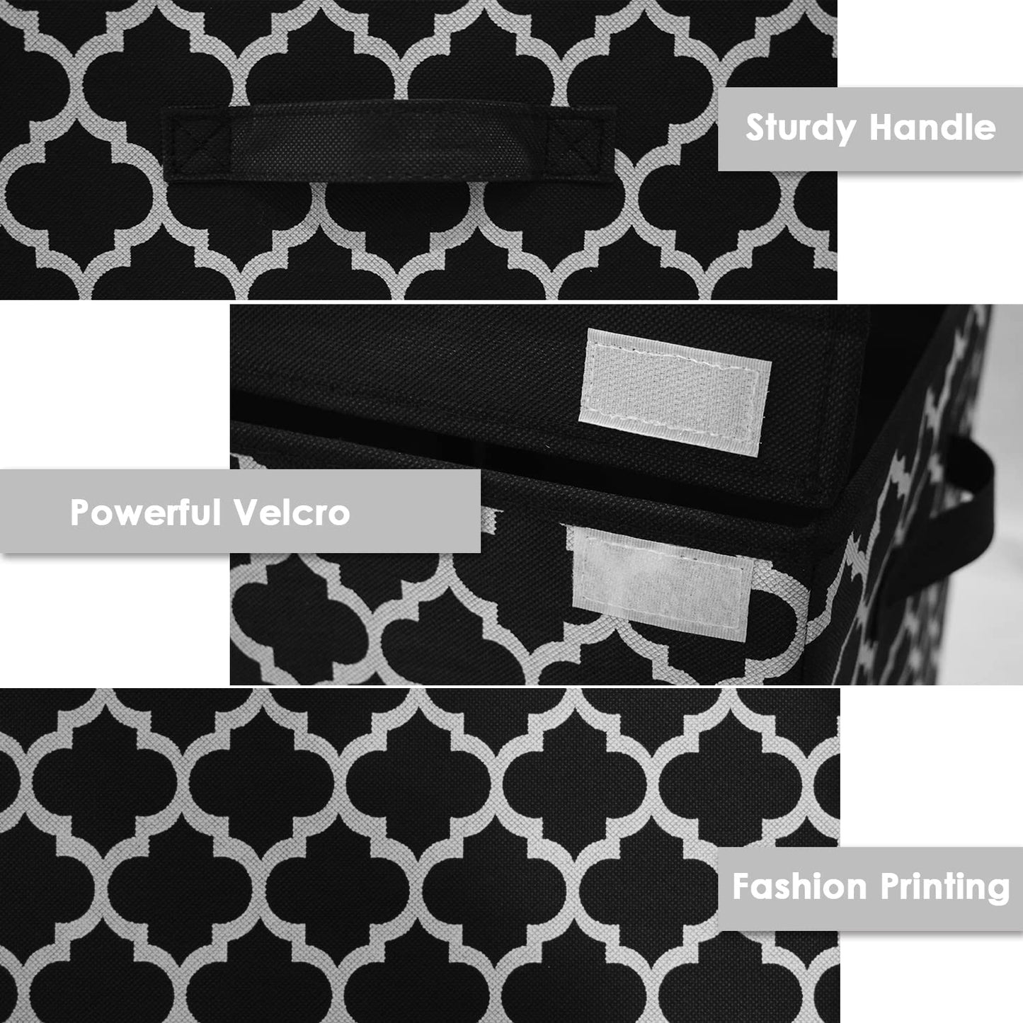 homyfort Large Toy Storage Organizer with Lid and Divider - Durable Toy Box for Boys, Kids, Toddler, Collapsible Toy Chest for Living Room Area, Playroom, Nursery, Black