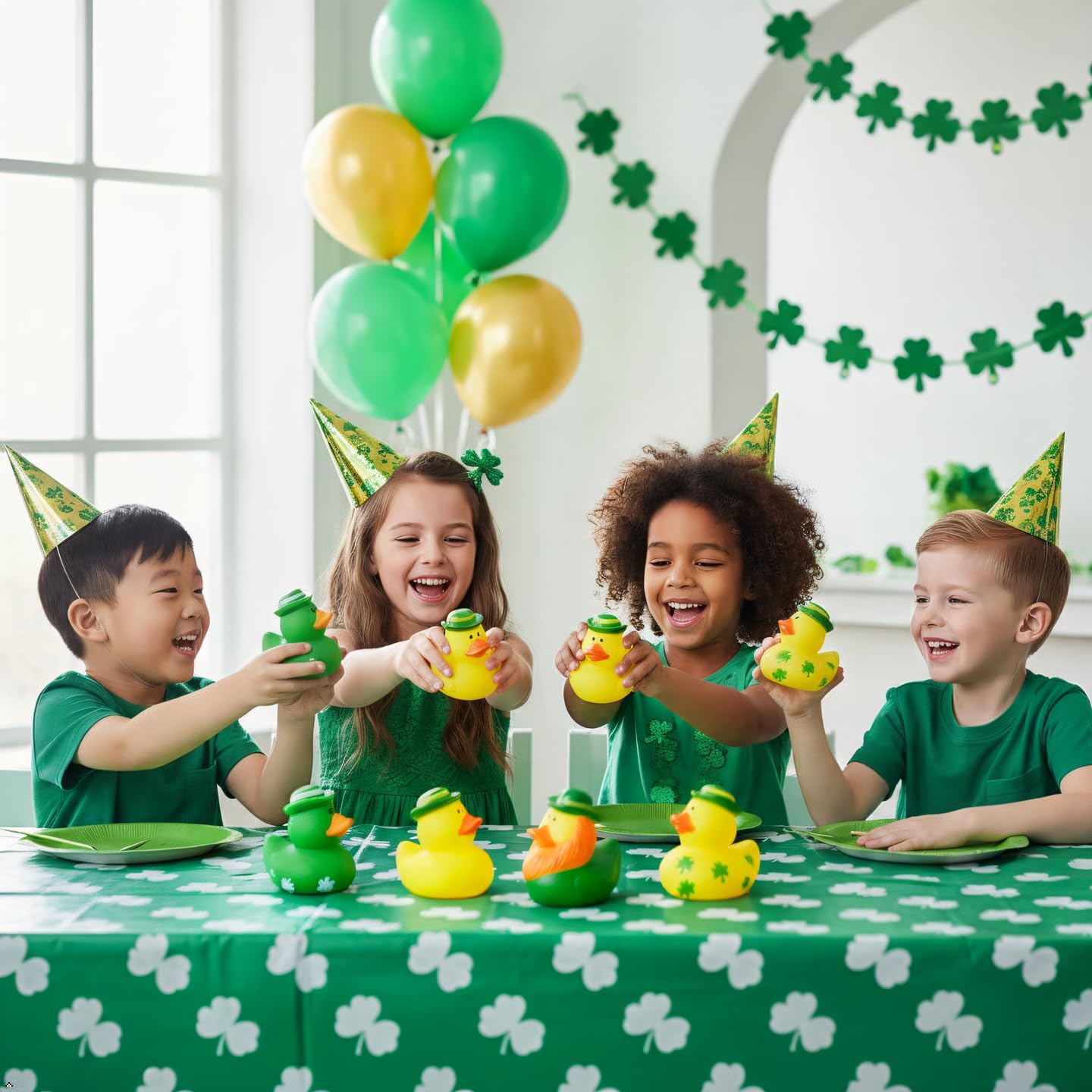 36 Pcs St. Patrick's Day Rubber Ducks,Baby Showers Accessories,Mini 2.16" Duckies Bath Toys for Kids St. Patrick's Day Party Favors,Gift Exchange (St. Patrick's Day)