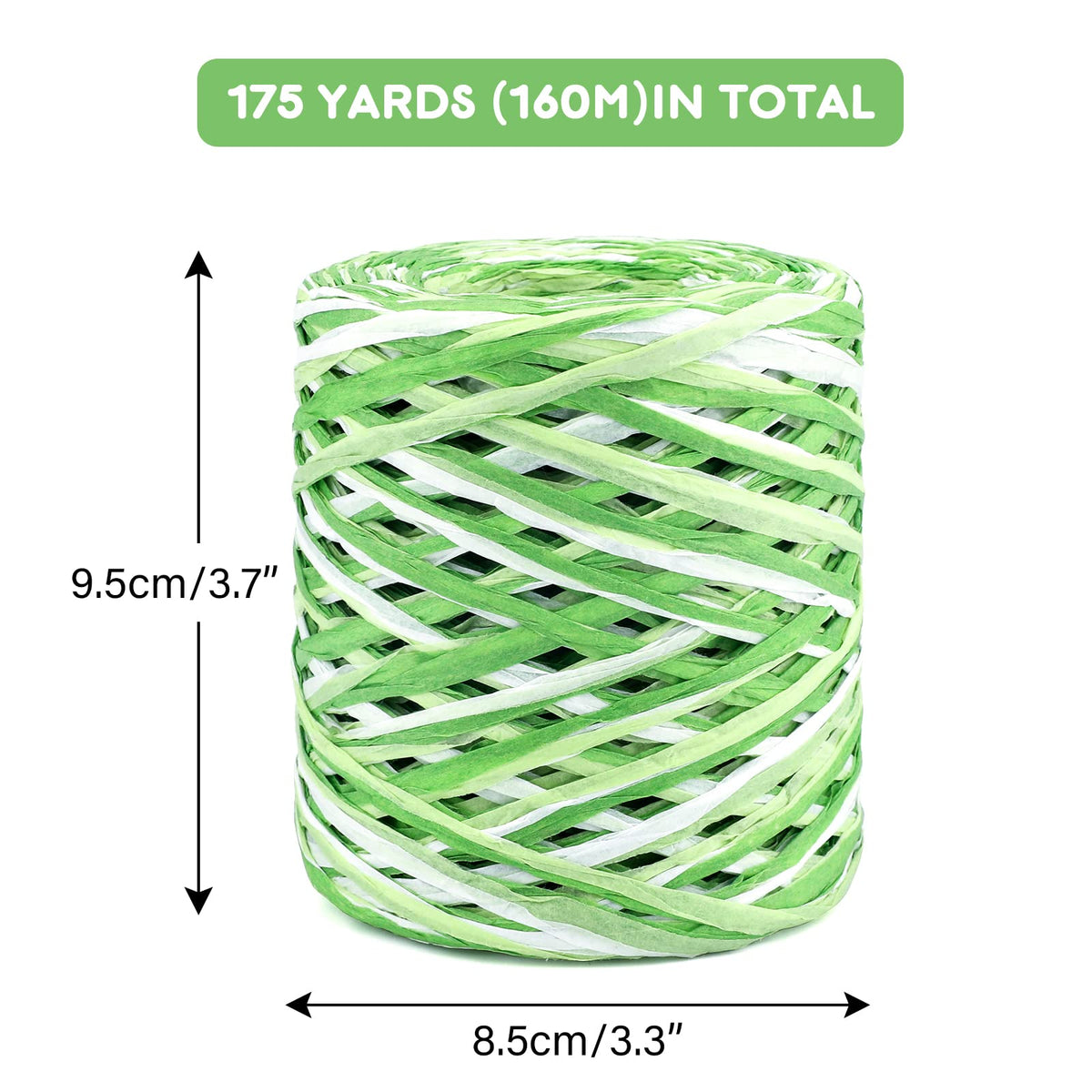 G2PLUS Colored 525 Feet Raffia Ribbon, Sage Green Packing Paper String