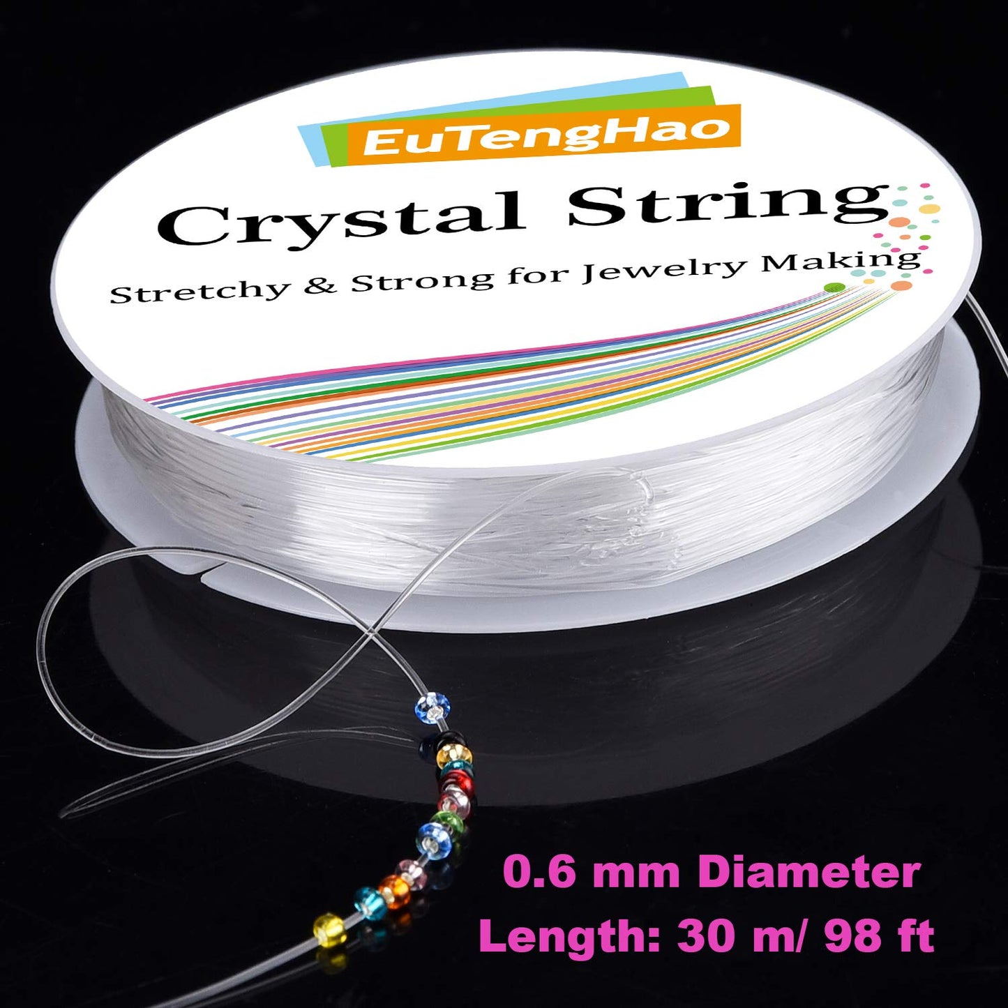 9600pcs Tube Beads Kit Glass Bugle Seed Beads Small Craft Beads for DIY Bracelet Necklaces Crafting Jewelry Making Supplies with Two Crystal String (7mm, 400 Per Color, 24 Colors)