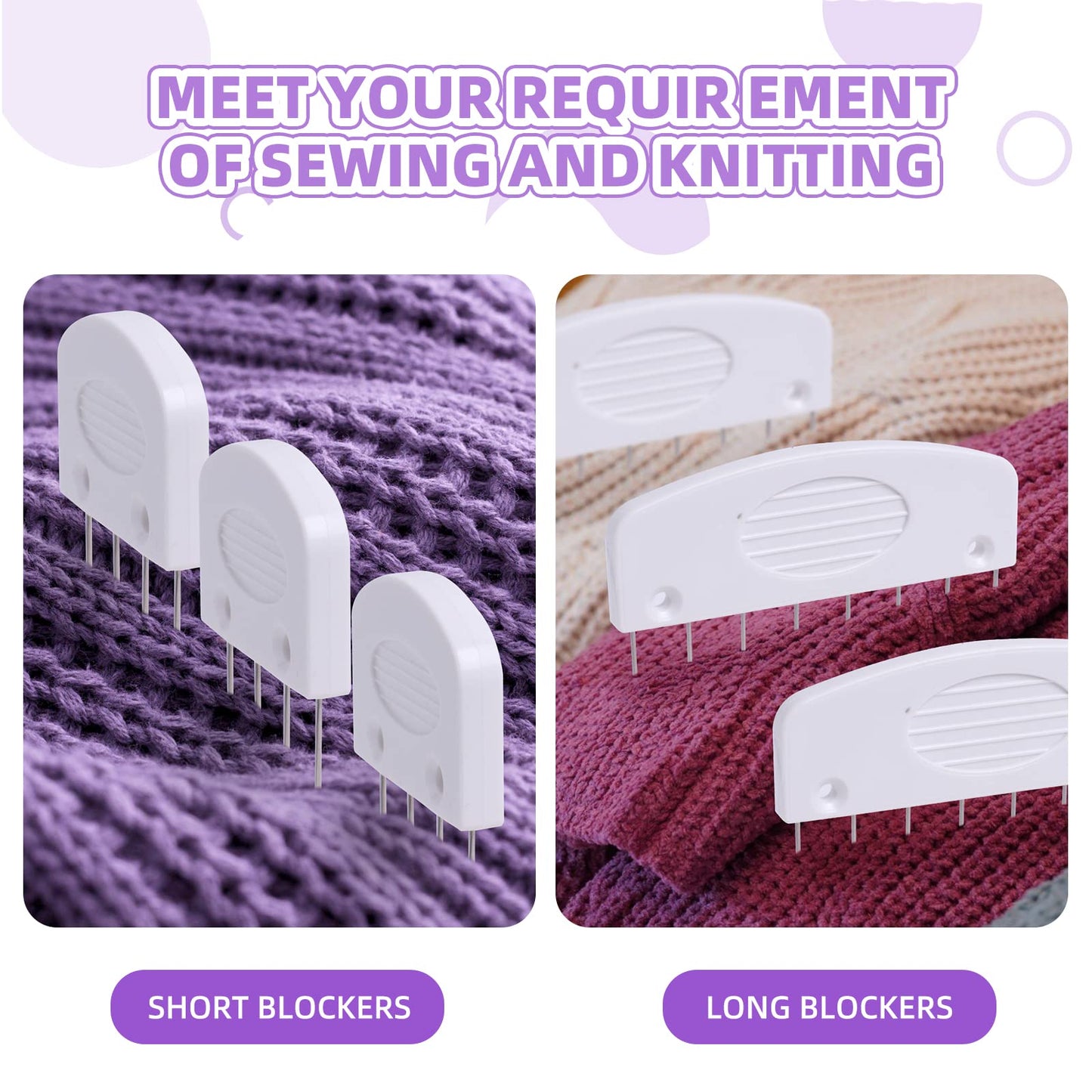 20Pcs Knit Blockers & Pins Kit, Knit Blocking Combs for Blocking Knitting, Crochet, Lace or Needlework Projects Tool Device