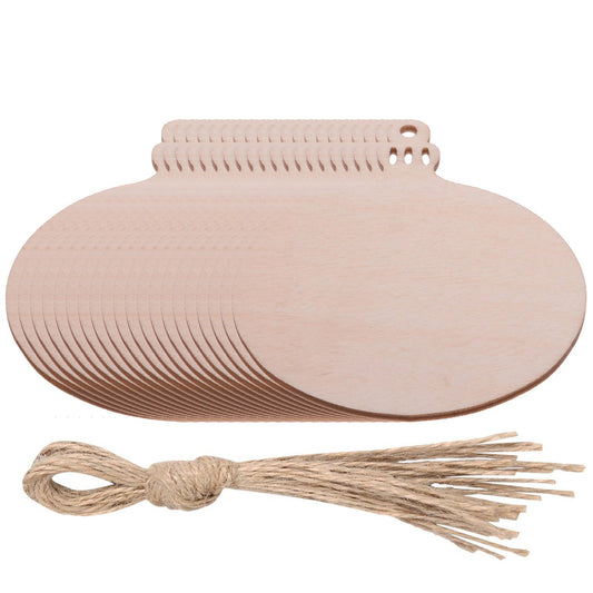 Christmas Wooden Crafts Hanging Ornaments Christmas Tree Decoration Unfinished Wood Cutouts for DIY Blank Slices to Paint (50PCs Round Style)