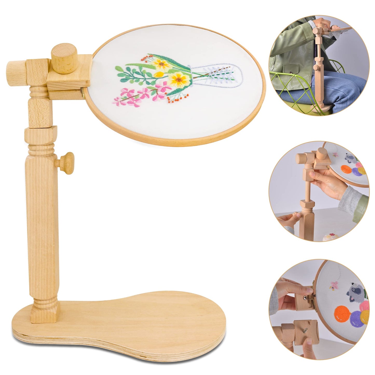 Guofa Embroidery Hoop Holder, Rotated Cross Stitch Stand, Lap Embroidery Stand for DIY Craft, Sewing Needlepoint Frame Holder