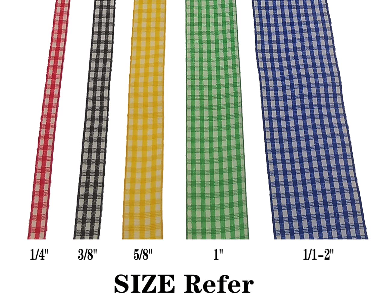 DXEUD 34 Yards 17 Colors Gingham Ribbon Checkered Ribbon Gingham Woven Edge Ribbon for Gift Package Wrapping, Sewing, Hair Bow... (1/4 Inch)