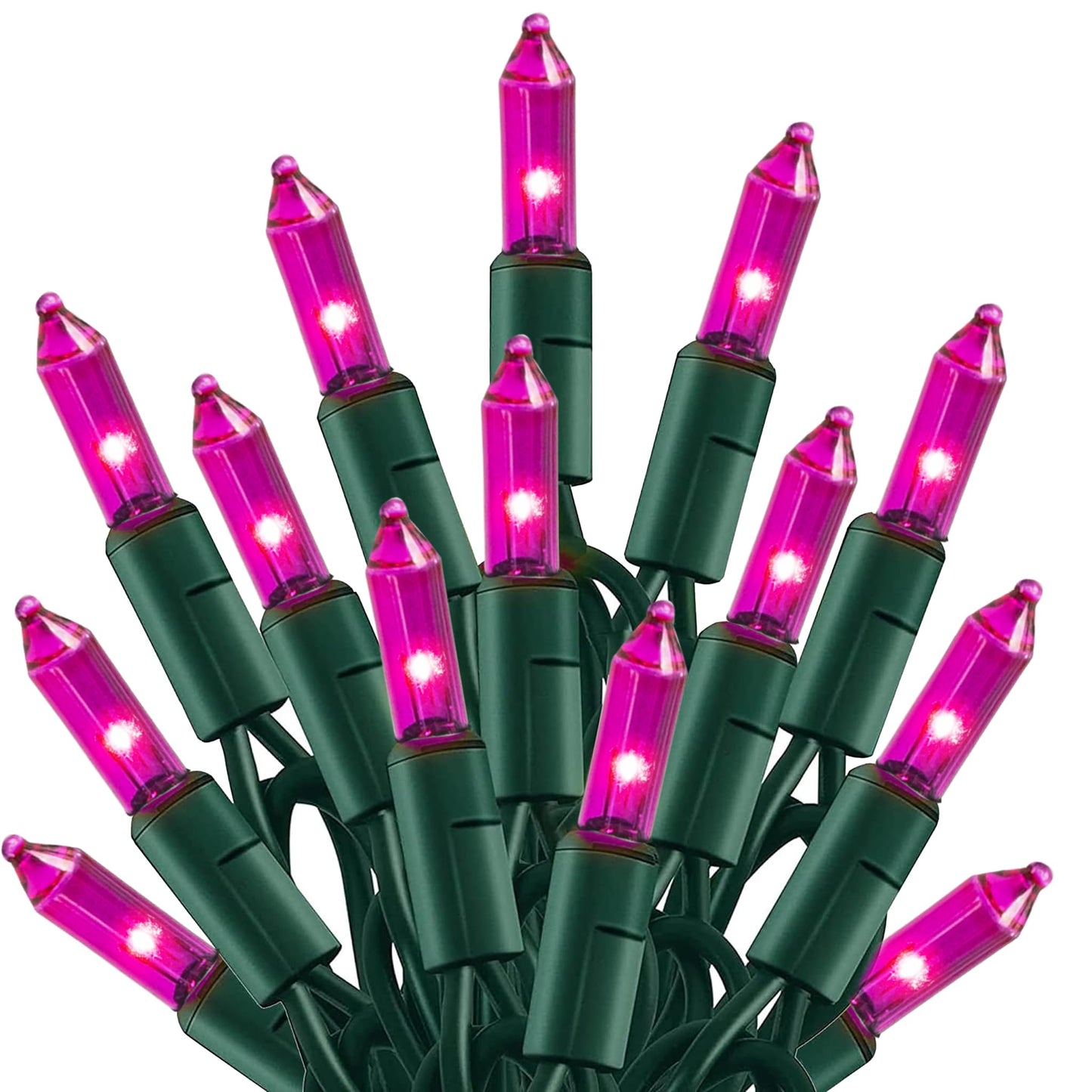 Christmas Lights, 20FT 100 Count Incandescent Mini Christmas Tree Light, Waterproof Xmas String Lights for Outdoor Indoor Home Party Yard Decorations, Pink