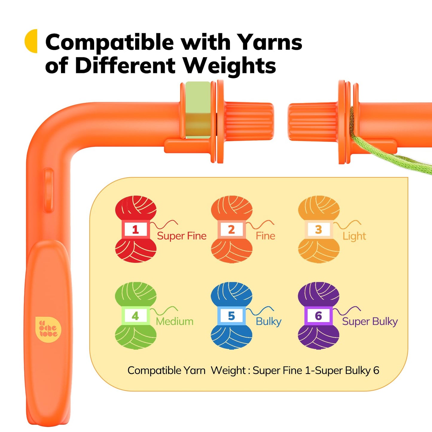 Crochet Holder for Beginners - Crochet Helper to Learn How to Crochet and Make Magic Rings, 3 in 1 Magic Rings Tool, Yarn Tension Regulator and Yarn Guide Tool, Crochet Tool for Beginners (Orange)