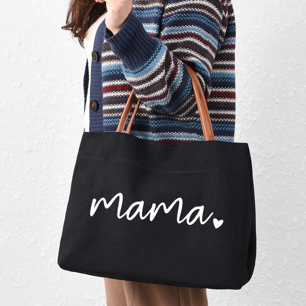 kifasyo Mom Mama Bag Mother Gifts Momlife Tote for Hospital, Shopping, Beach, Travel