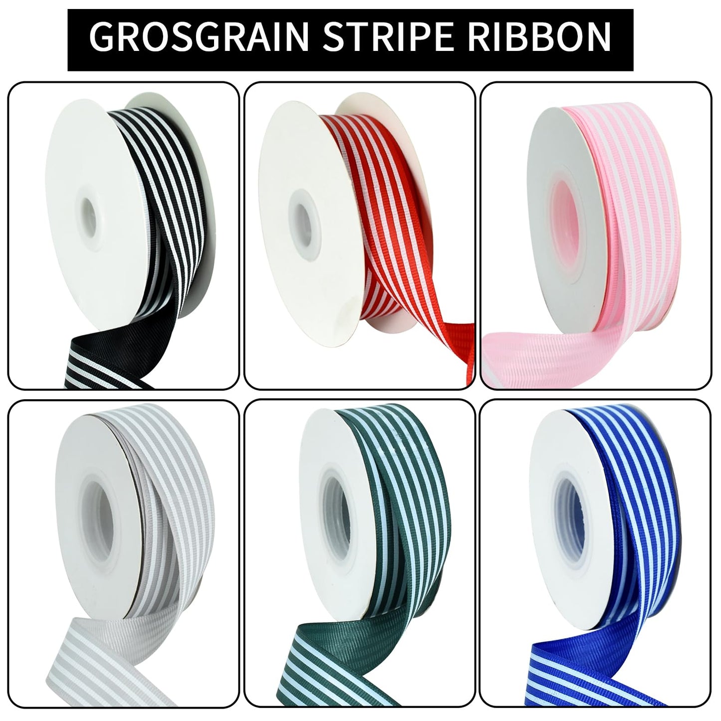 Pink White Striped Ribbon 1 Inch Wide Fabric Grosgrain Ribbons 25 Yards Roll for Gift Wrapping Valentine's Day DIY Hair Accessories Crafts Party Holiday Wedding Christmas Birthday Decoration