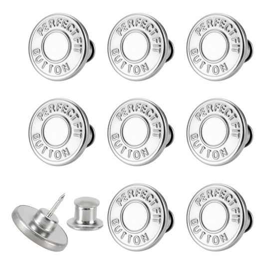 8 Sets of 17 mm Pants Button, Jean Buttons Pins for Loose Jeans, Adjustable Button for Jeans, Reusable and Adjustable Metal Pants Button Tightener
