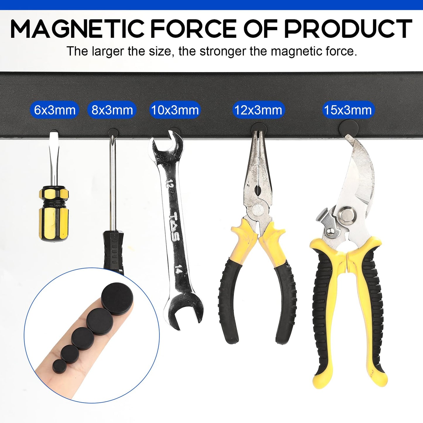 VSKIZ 50Pcs Small Magnets, 5 Different Size Tiny Rare Earth Magnets Strong Circle Magnets for Refrigerator Mini Office Magnet for Dry Erase Board, Crafts, DIY, Kitchen Cabinet