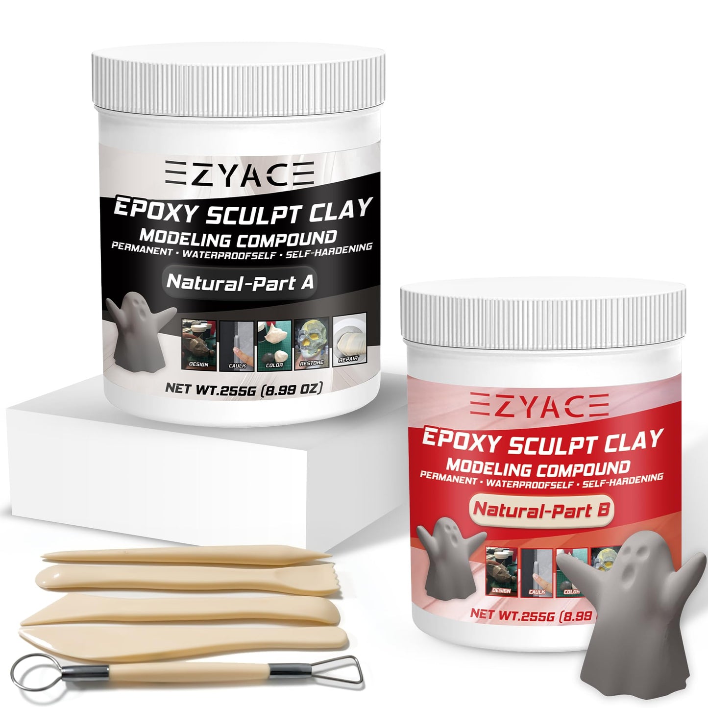 Epoxy Clay, Epoxy Sculpt Modeling Clay, Epoxy Sculpt Clay, 2 Part Modeling Compound (A & B) of Magic Sculpt Clay, Magic Sculpt Epoxy Clay for Sculpting, Modeling, Building and Repairing, Natural