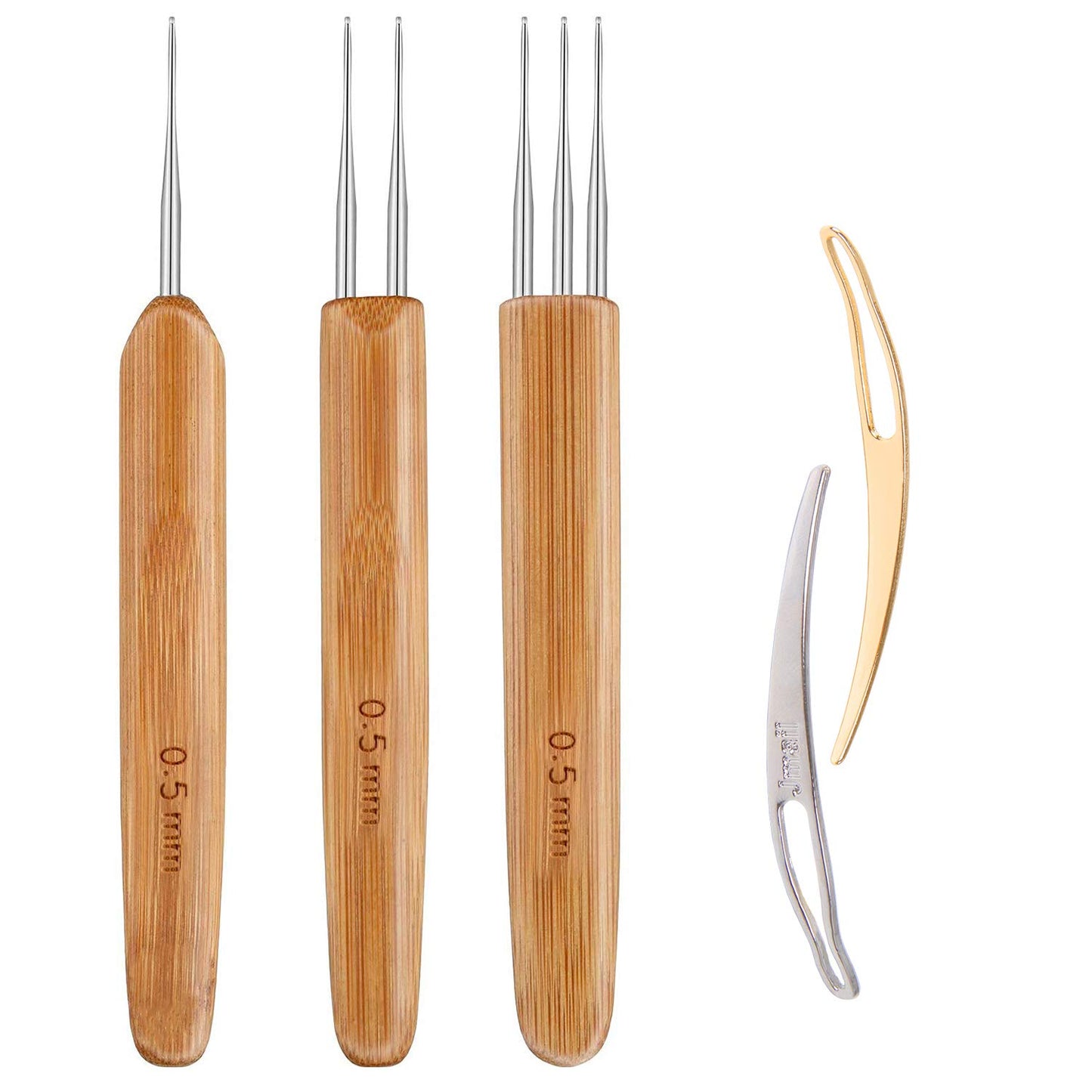 AUGSUN Dreadlock Crochet Hook Tool,Braid Hair Dreadlocks Needle, Interlocking Tool for Locs,Weaving Crochet for Braid Craft Knitting Needles (0.5mm)