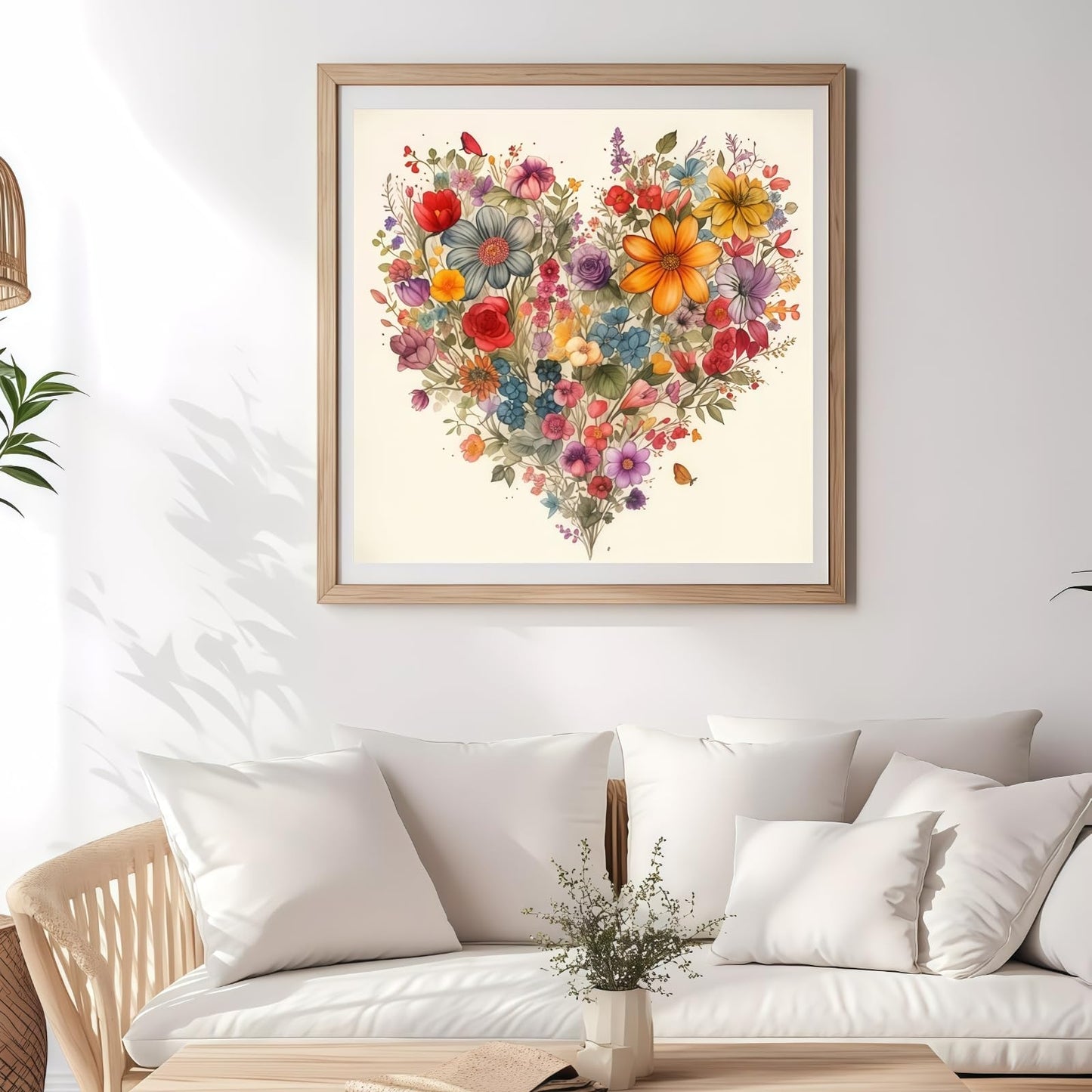 BYGFHLYW 5D Diamond Painting Kits for Adults, Heart Flower Diamond Art Kits for Adults Beginner, DIY Full Drill Diamond Dot Gem Painting for Home Wall Decor 13.78x13.78inch