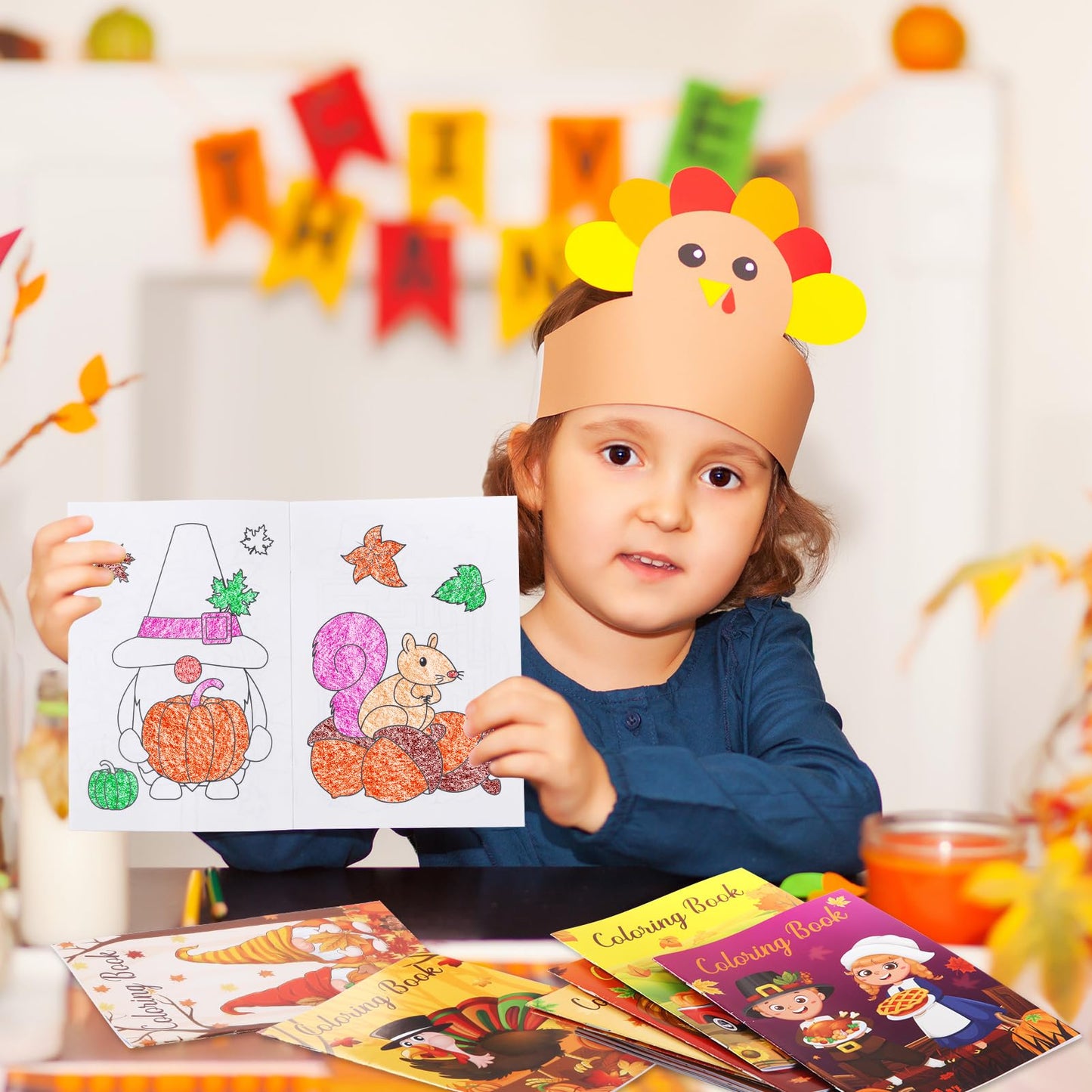 24 Fall Mini Coloring Books Kids with 24 Stacking Crayons Thanksgiving Theme Party Favors Activity Books Bulk for Kids Autumn Harvest Birthday Goodie Bag Gift Stuffer Classroom Reward