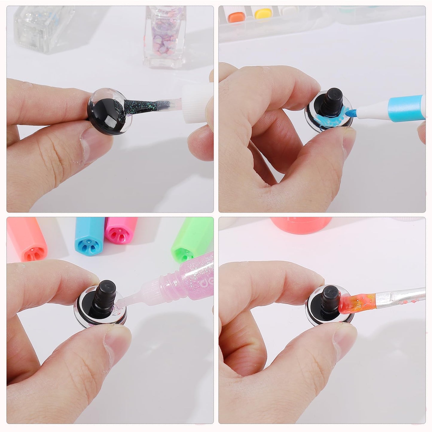 MUCUNNIA 100PCS 20mm Moon Safety Eyes for Crocheting with Washers Clear Safety Eyes for Amigurumi 3D Moon Crochet Eyes Doll Eyes for Animals Teddy Bear Crochet Toy Christmas Decorations