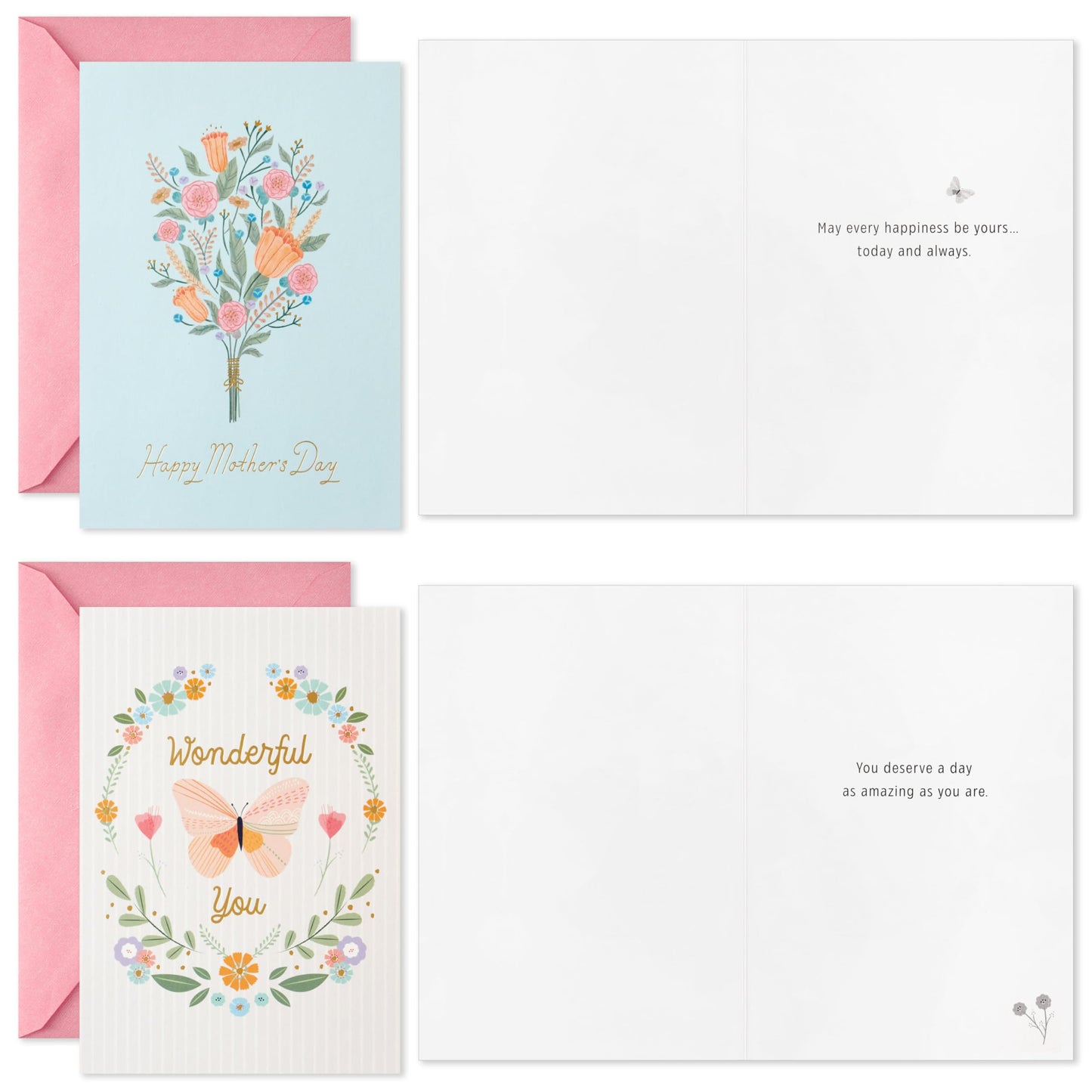 Hallmark Mothers Day Cards Assortment, Flowers (16 Cards with Envelopes)