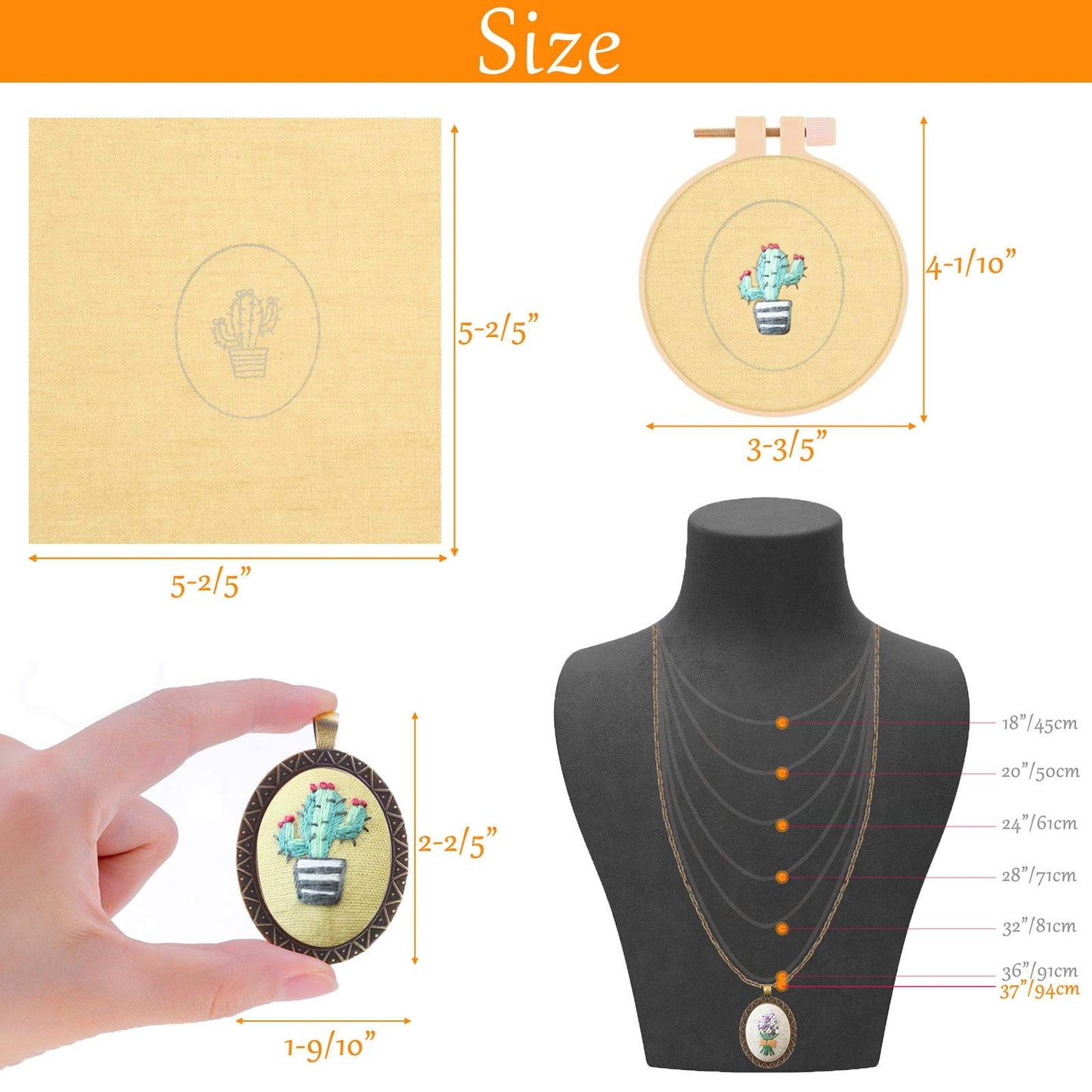 4 Packs Embroidery Kit for Beginners, Shynek 26 Pcs Mini Cross Stitch Kits includes Stamped Embroidery Clothes with Flowers Pattern Embroidery Necklace Pendant Embroidery Hoops and Necklace Chains