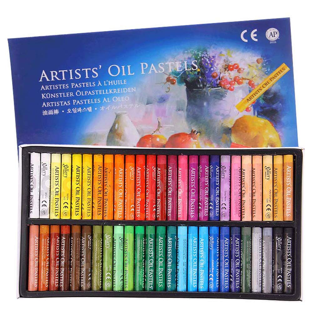 Oil Pastel Set,Professional Painting Soft Drawing Graffiti Art Crayons Washable Round Non Toxic Pastel Sticks for Artist,Kids,Student,Beginner (50 Colors)
