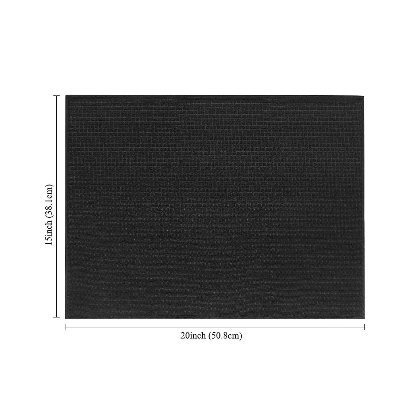 Microfiber Dish Drying Mat 2 Pack, 20 X 15 Inch Kitchen Counter Mats Reversible Baby Bottles Dish Dry Pad,Super Absorbent (Black)