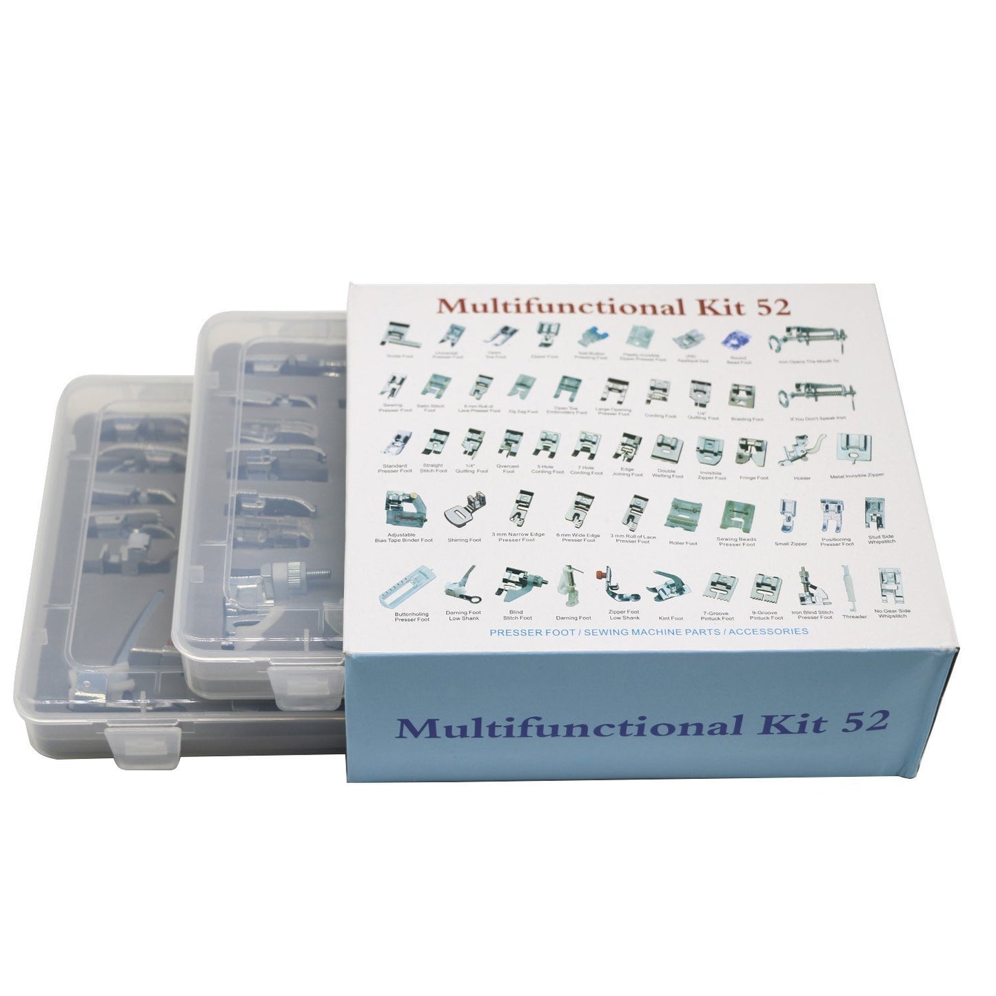 Stormshopping 52pcs Sewing Machine Presser Feet Set - Metal, Low Shank for Singer, Brother, Babylock, Janome and Kenmore