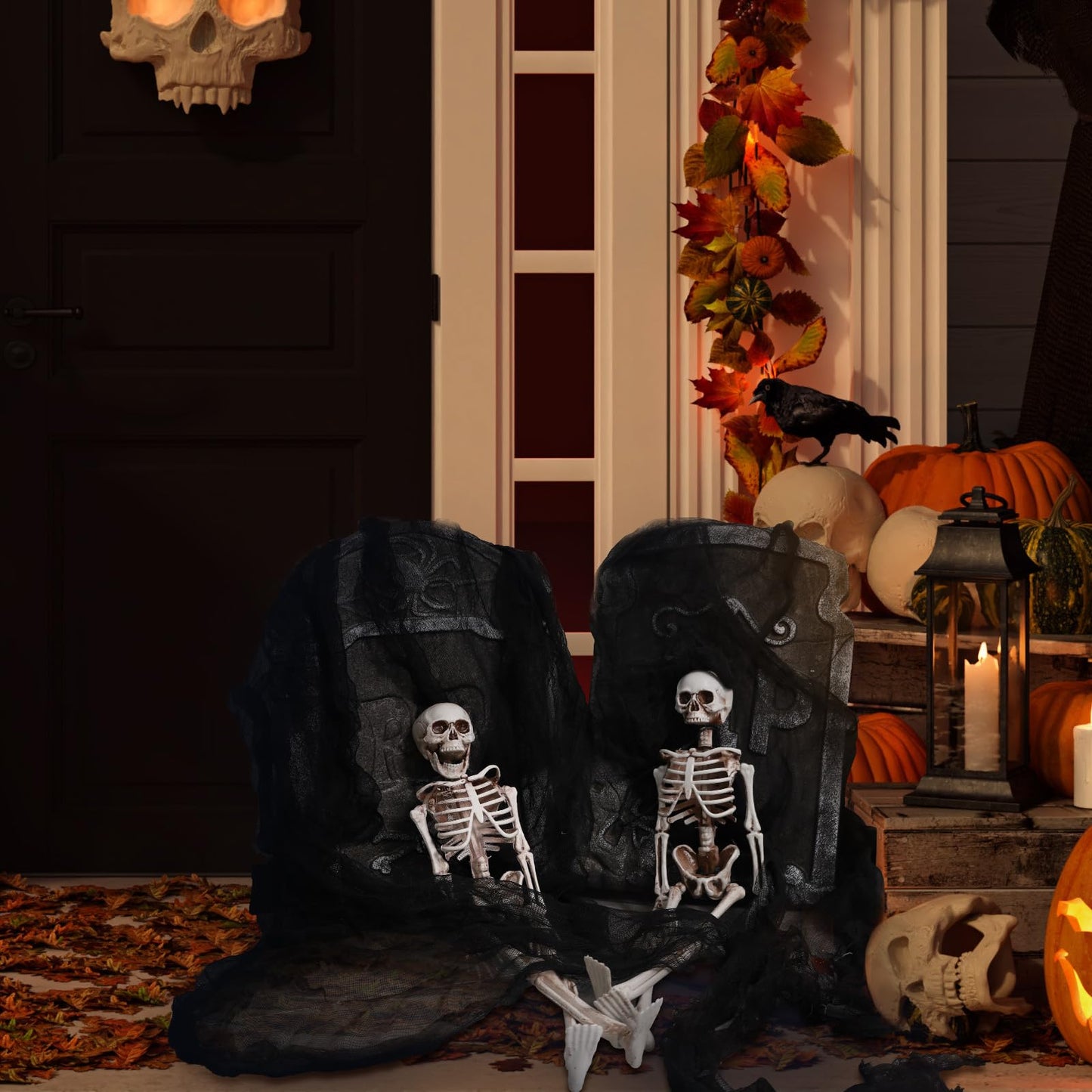 ZYP 410 x 80 Halloween Creepy Cloth Black Spooky Fabric Gauze Spooky Giant Cheese Cloth for Halloween Party Supplies Decorations