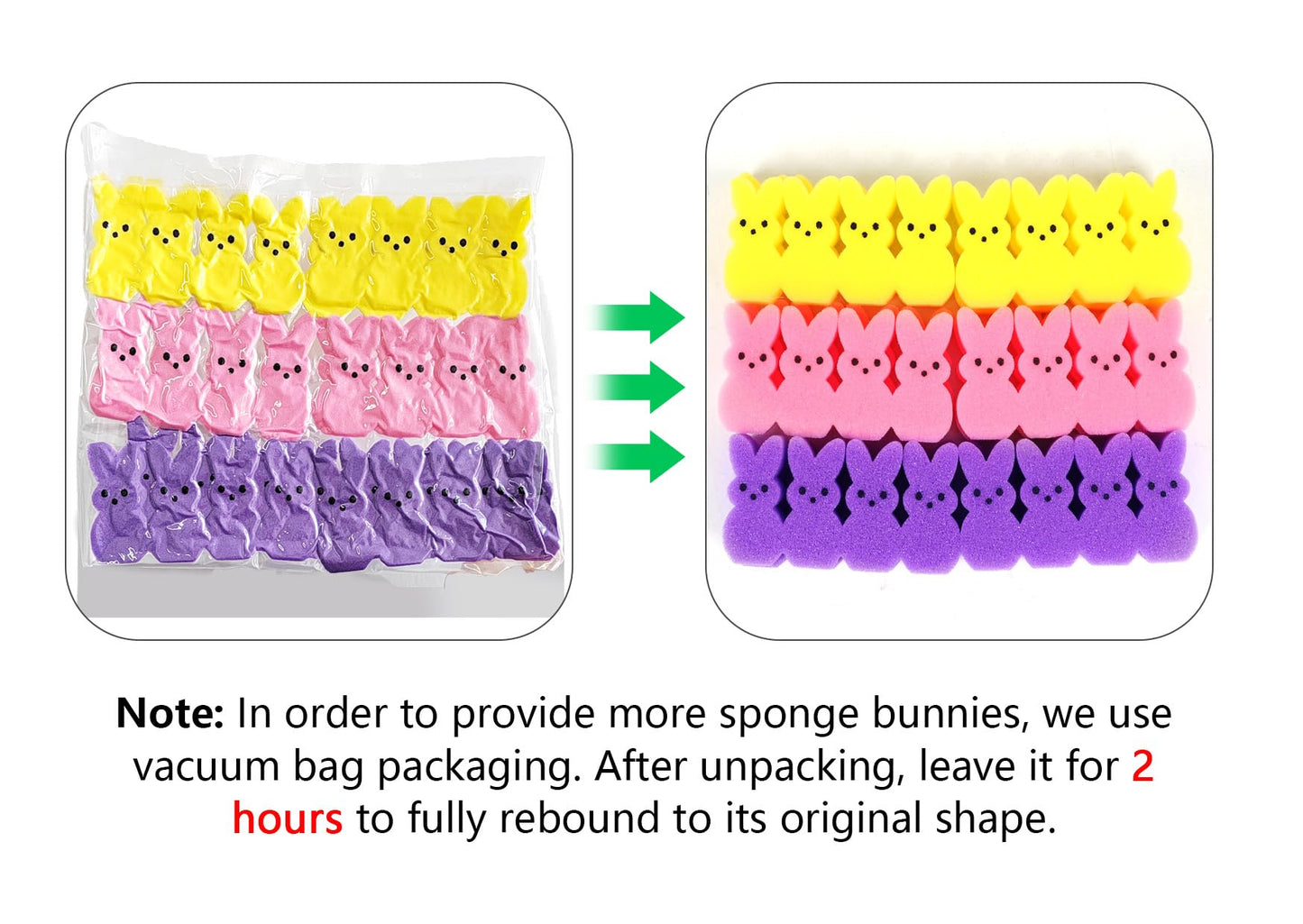 Lettry Easter Decorations, 64pcs Cute Sponge Bunnies Vase Filler, Spring Indoor Decor for Tiered Tray and Table Decorations