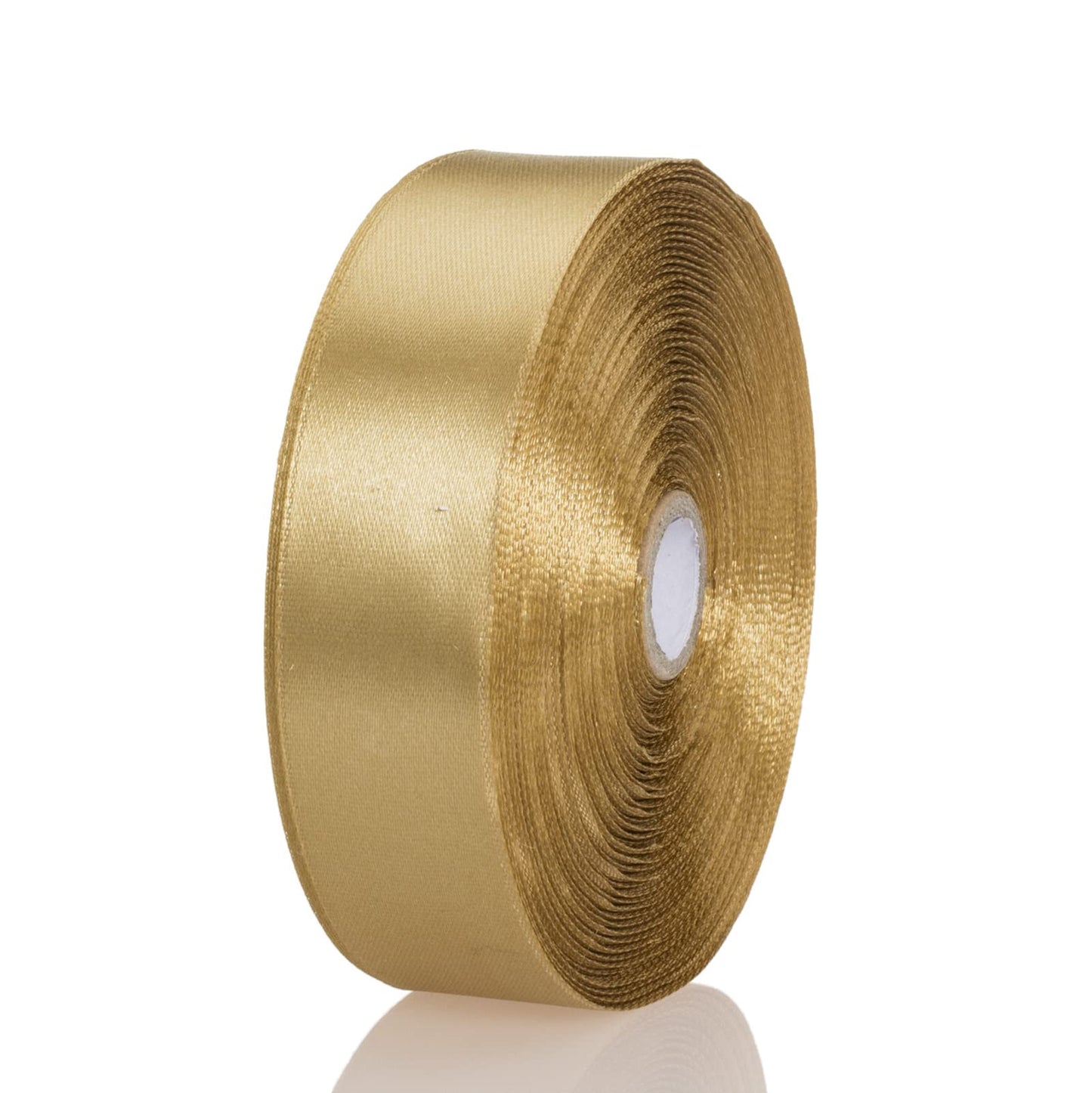 YASEO 1 Inch Champaign Gold Solid Satin Ribbon, 50 Yards Craft Fabric Ribbon for Gift Wrapping Floral Bouquets Wedding Party Decoration