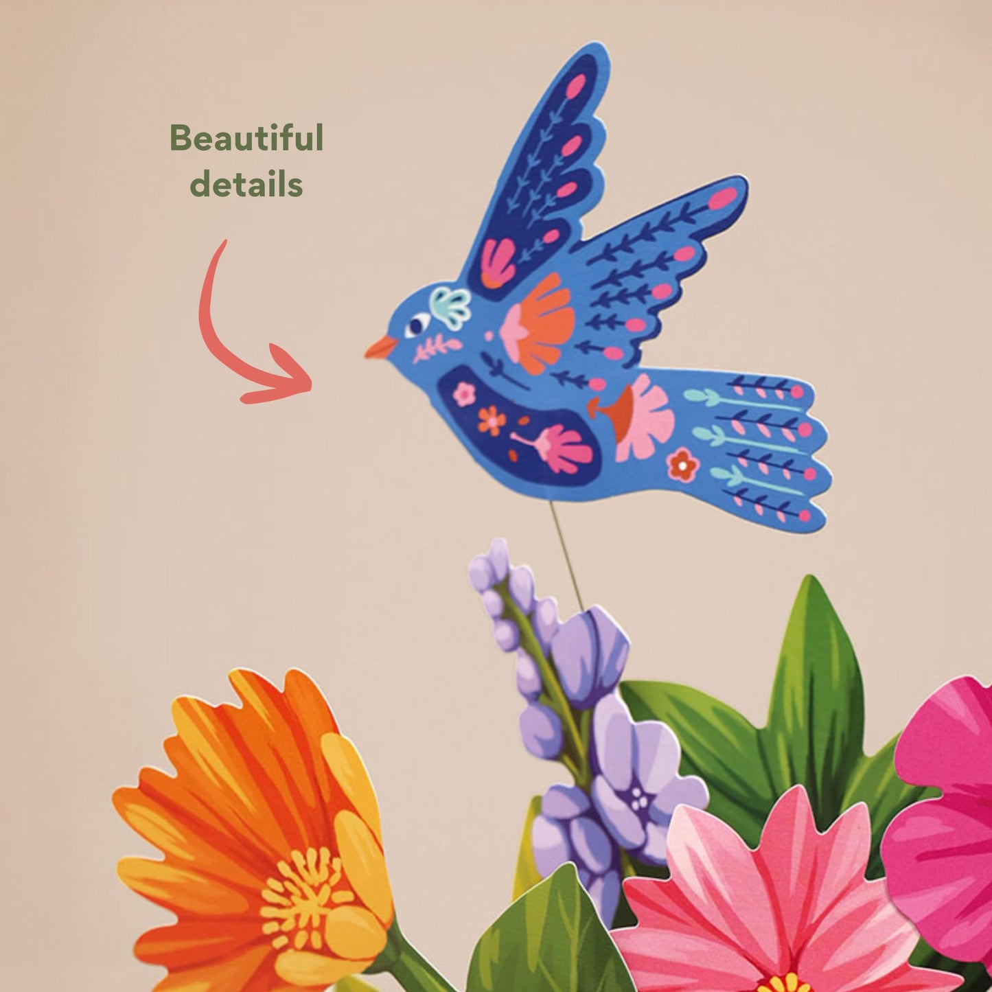 Freshcut Paper Pop Up Cards, Enchanted Garden, 12 Inch Life Sized Forever Flower Bouquet 3D Popup Greeting Card, Birthday Cards, Thank You Card, Blank Notecard & Envelope