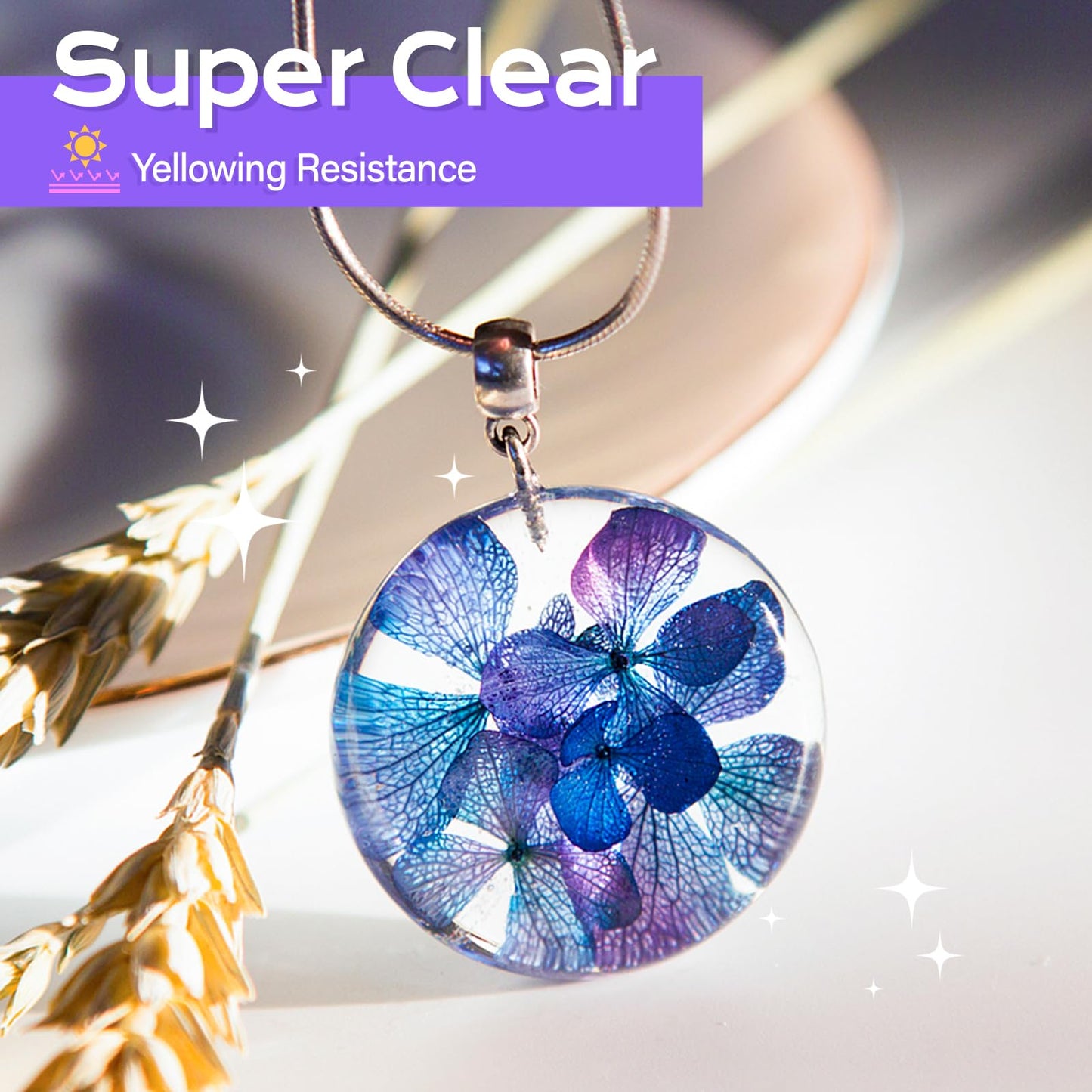 300g UV Resin kit with Casting Tools -Super Clear, Hard, Low Odor, Premixed and Fast Curing for Jewelry Making, DIY Craft Decoration, Coating