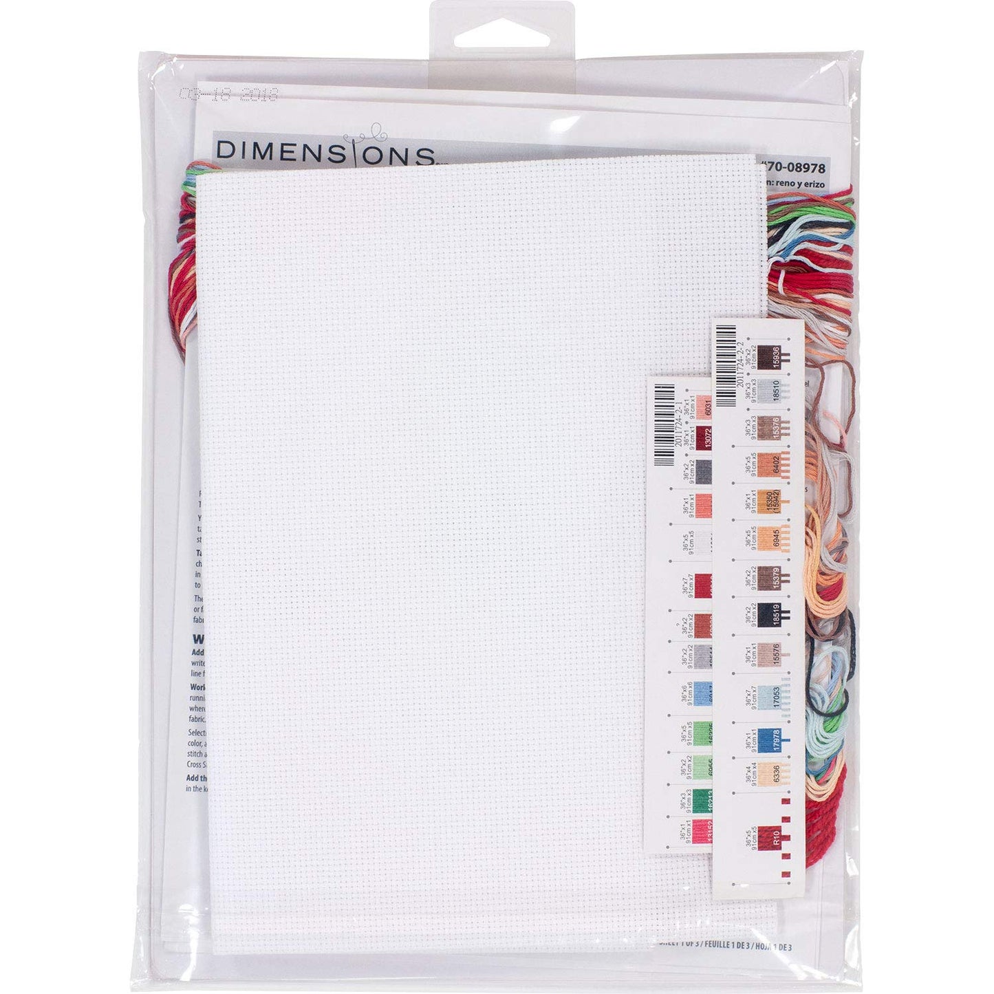 Cross Stitch 'Reindeer and Hedgehog' Personalized Christmas Stocking Kit, White Aida, 16'', 14 Count