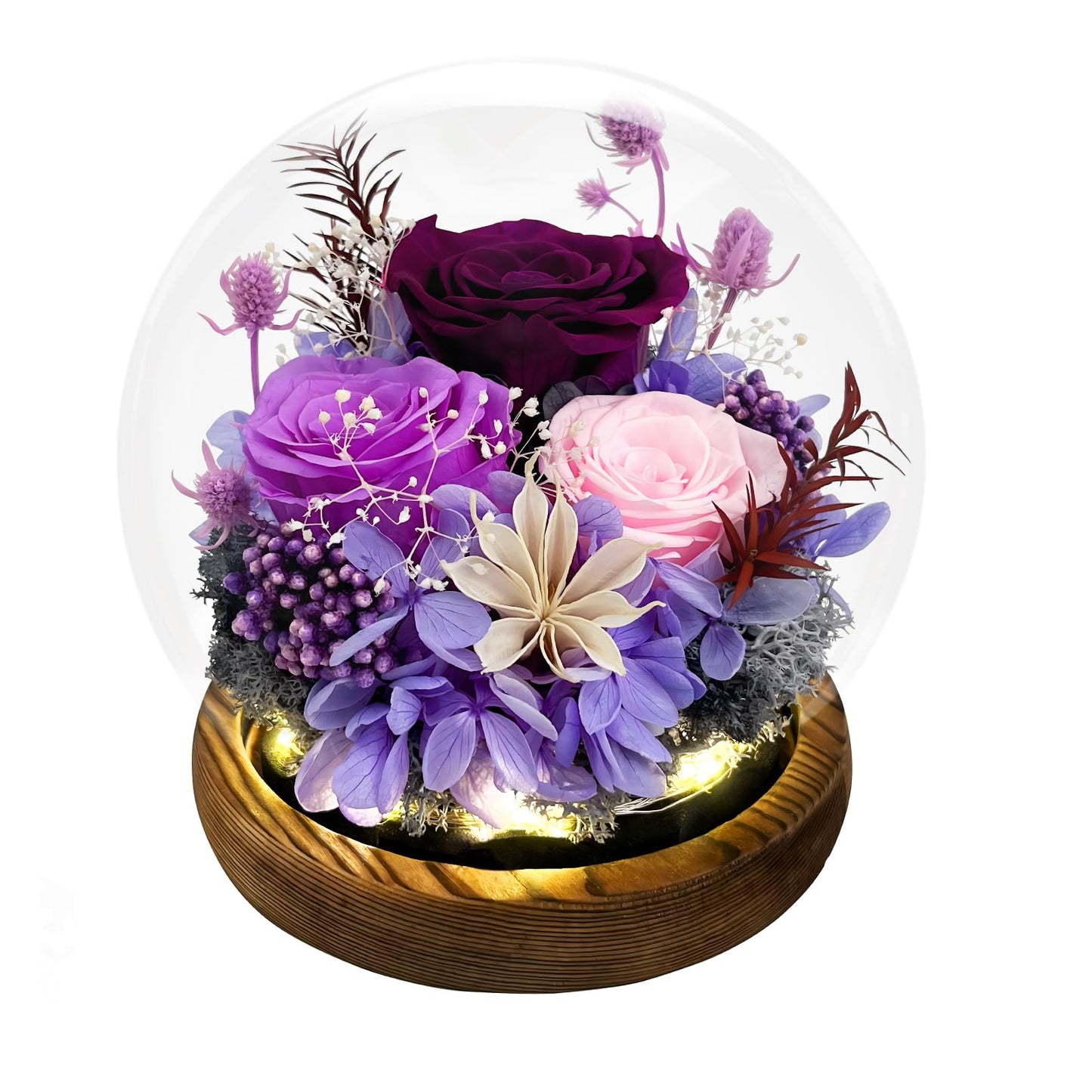 FIACO Gifts for Mom Flowers for Delivery Prime Birthday Gifts for Women Mothers Day Grandma Gifts Forever Preserved Flowers Fresh Eternal Rose in Glass Dome for Girlfriend Wife Her