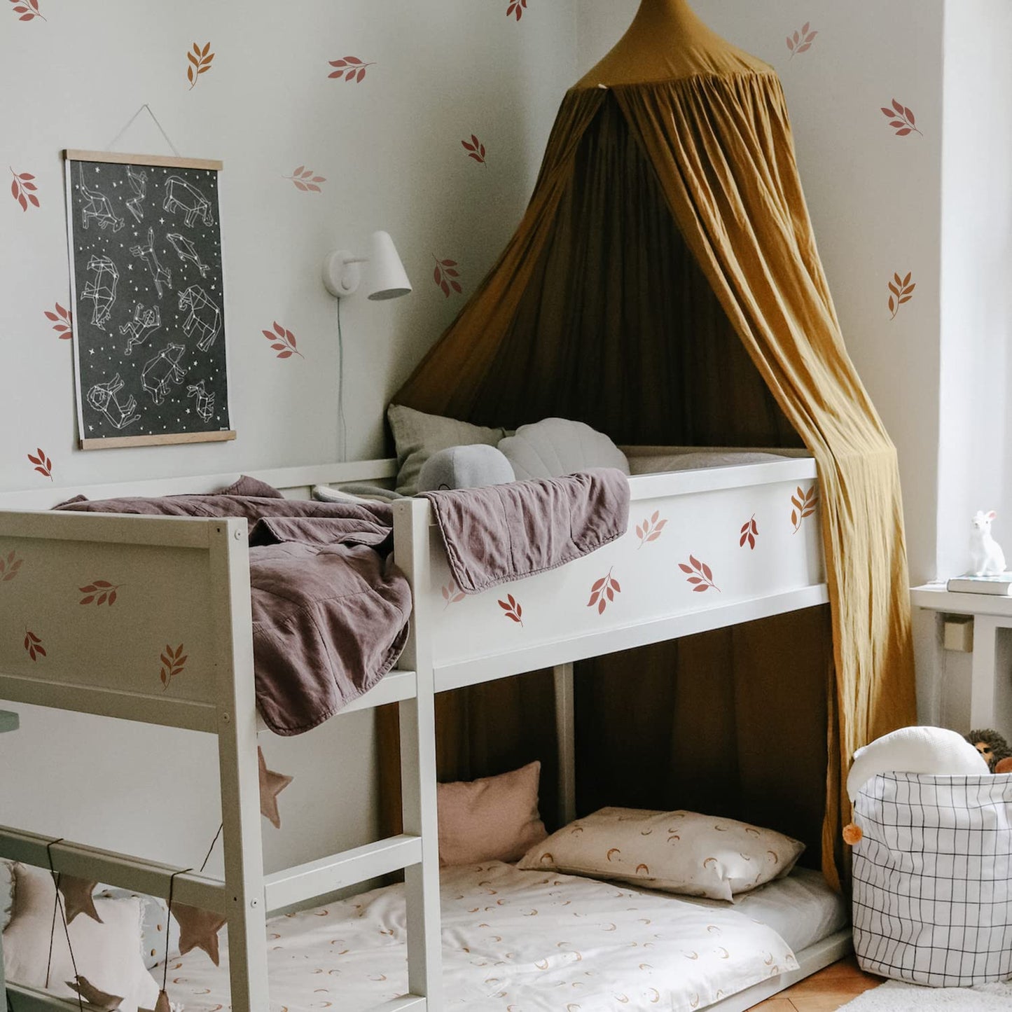 QUCHENG Boho Wall Stickers Girls Bedroom Removable Wall Decals Nursery Kids Room Decor Vinyl Murals DIY Cute Decorations 6 Sheets