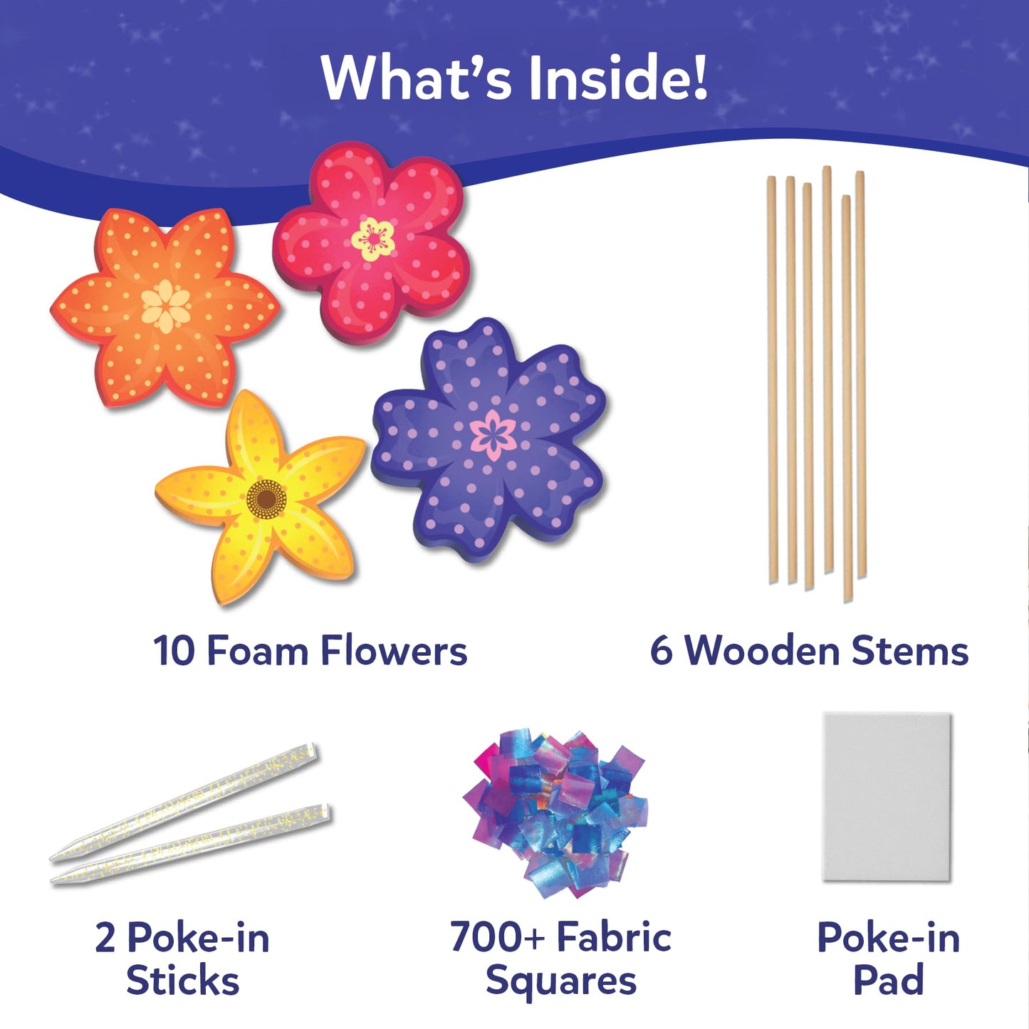 Skillmatics Poke-in Art - Flower Bouquet, DIY Wood Craft Kit, Mother’s Day Gift, Mess-Free Creative Play for Girls and Boys Ages 4, 5, 6, 7, 8, 9, Fine Motor Skills, Screen-Free Fun