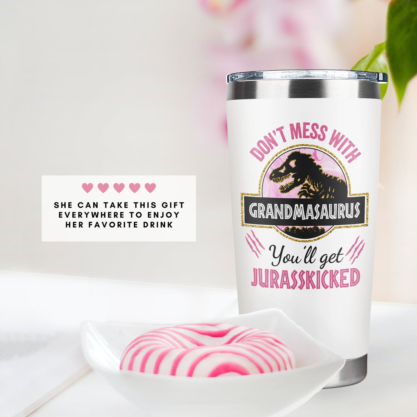GINGULMINA Grandma Gifts - Birthday Gifts for Grandma - Mothers Day, Christmas Gift Ideas for Grandmother from Grandchildren, Granddaughter, Grandson, Grandkids - 20 Oz Stainless Steel Tumbler