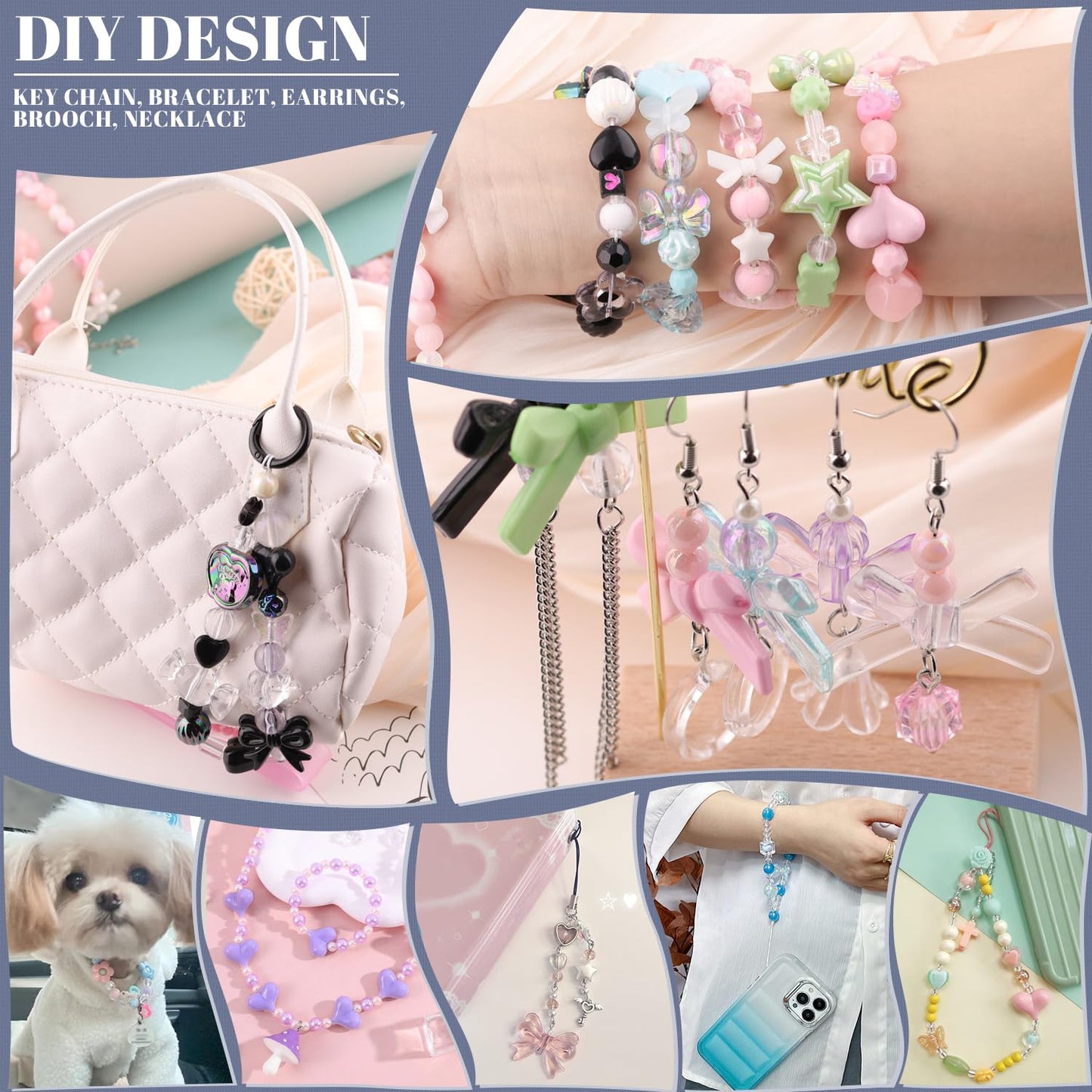 TINKRSTUFF Assorted 170-230PCS Green Acrylic Beads for Bracelet Making, Flower Bow Butterfly Candy GummyBear Aesthetic Bracelet Charms,Cute Beads for Jewelry Making DIY Necklace Keychain Phone Charm