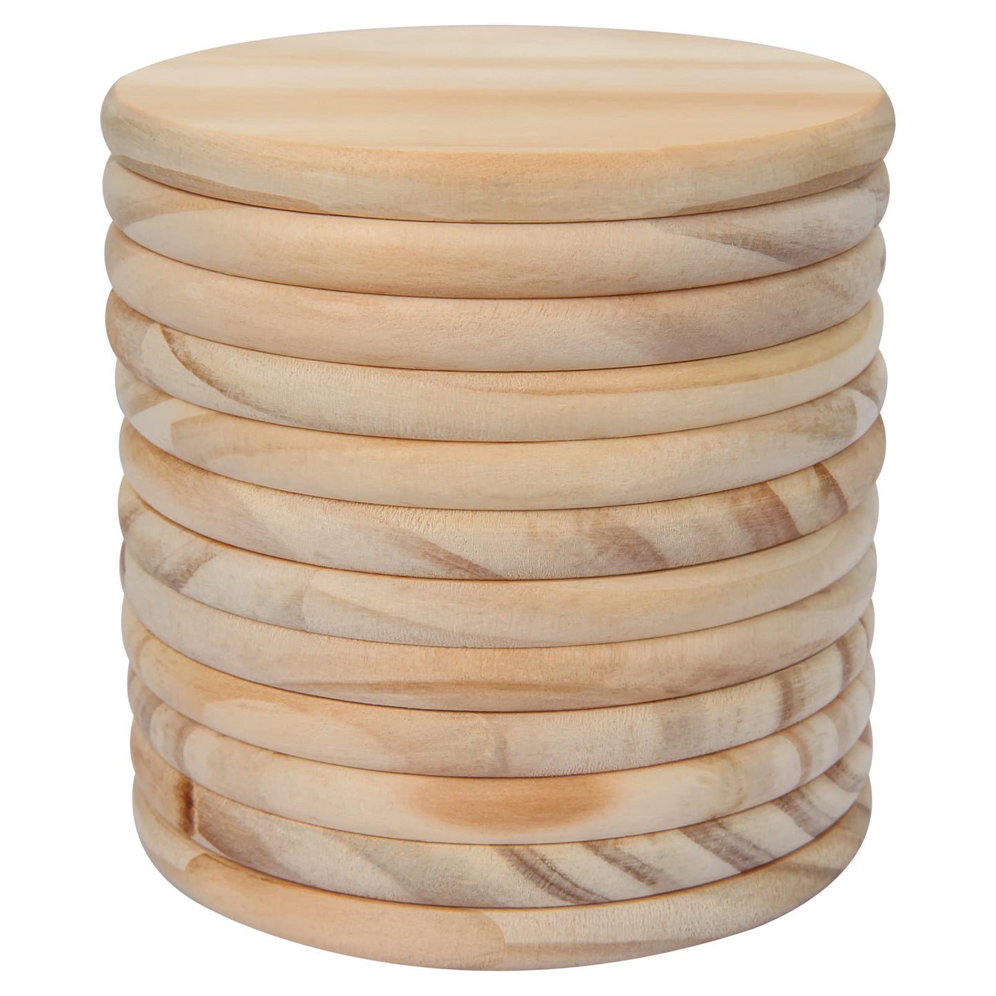 12 Pieces Unfinished Wood Coasters, GOH DODD 4 Inch Round Blank Wooden Coasters Crafts Coasters for DIY Architectural Models Drawing Painting Wood Engraving Wood Burning Laser Scroll Sawing
