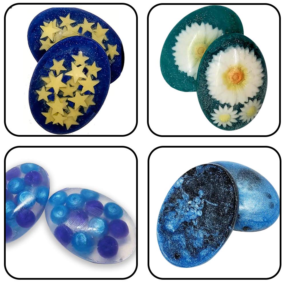 BAKER DEPOT silicone Mold For Handmade Soap 6 Cavity Oval Shape fat bath bombs Pink Color，Set of 2