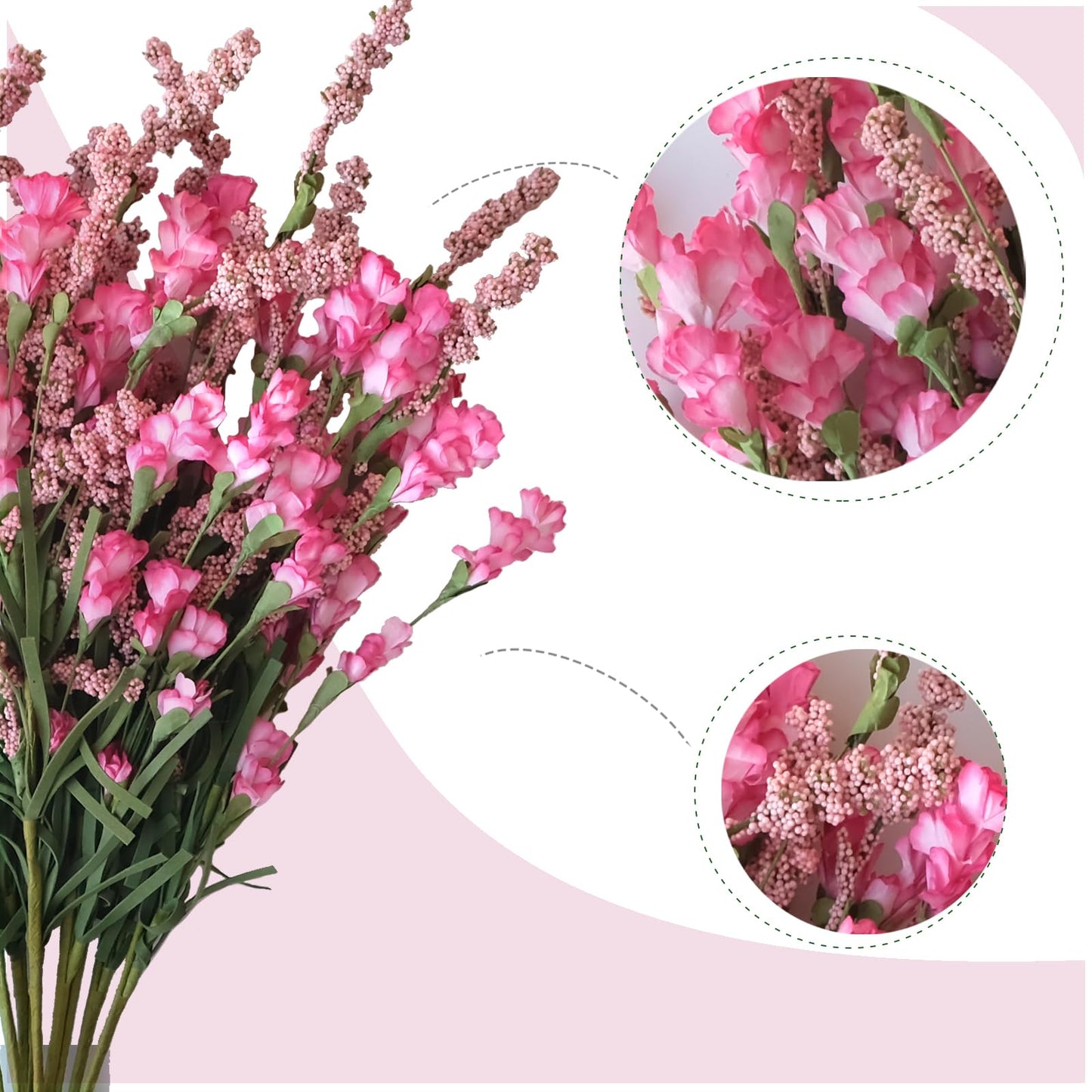 TEMPUS 10Pcs Artificial Flower Bulk Spring/Summer Flowers Wedding Party Vase Bouquet Floral Arrangement Home Decor Indoor Decor(Pink)
