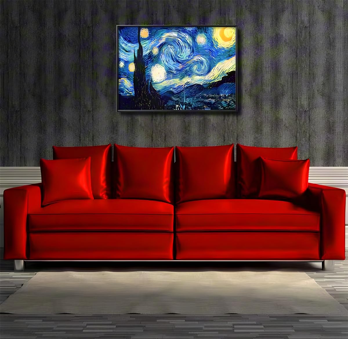 NIHO-JIUMA Van Gogh Starry Night Diamond Painting Kits,5D Diamond Art Van Gogh Full Drill Craft Painting Gift for Adult、Home Decor(30x40cm/12x16 Inches)