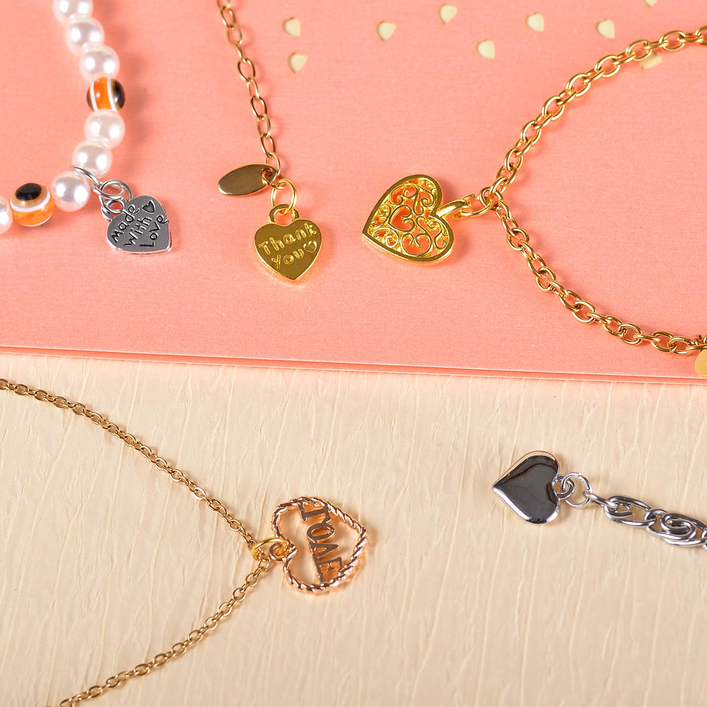 100 Gram Metal Heart Charms for Jewelry Making, Silver & Gold, Bulk Pack Heart Pendant for Bracelets, Necklaces, Crafts (Heart Mixed Color)