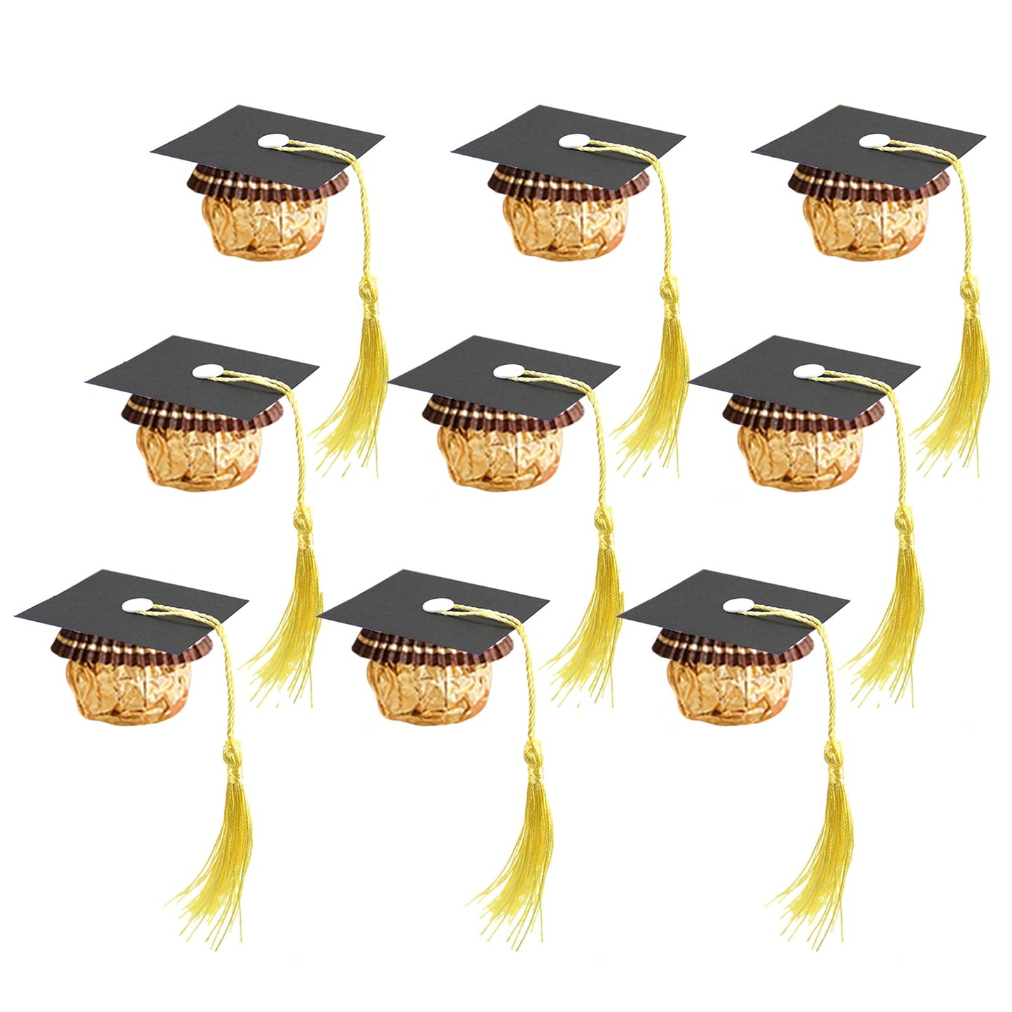POUYRBA Graduation Cap Chocolate Decorations, 50pcs Black and Dark Blue 2026 Graduation Party Set for Chocolates Candies