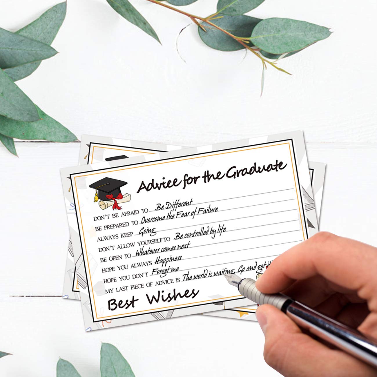 Graduation Wish Cards - 50PCs High School or College Graduation Advice Cards Supplies 2026 Decorations Grad Celebration Party Supplies for High School/College/Senior School