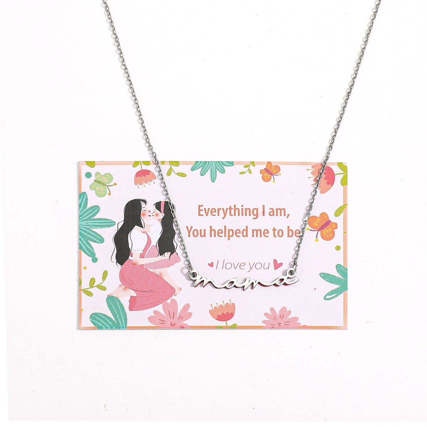 SLOONG Mama Necklaces for Women, Gifts for Mother, 14K Gold Plated Dainty Mother Matching Gift Non Tarnish Jewelry, Gifts for New Mom