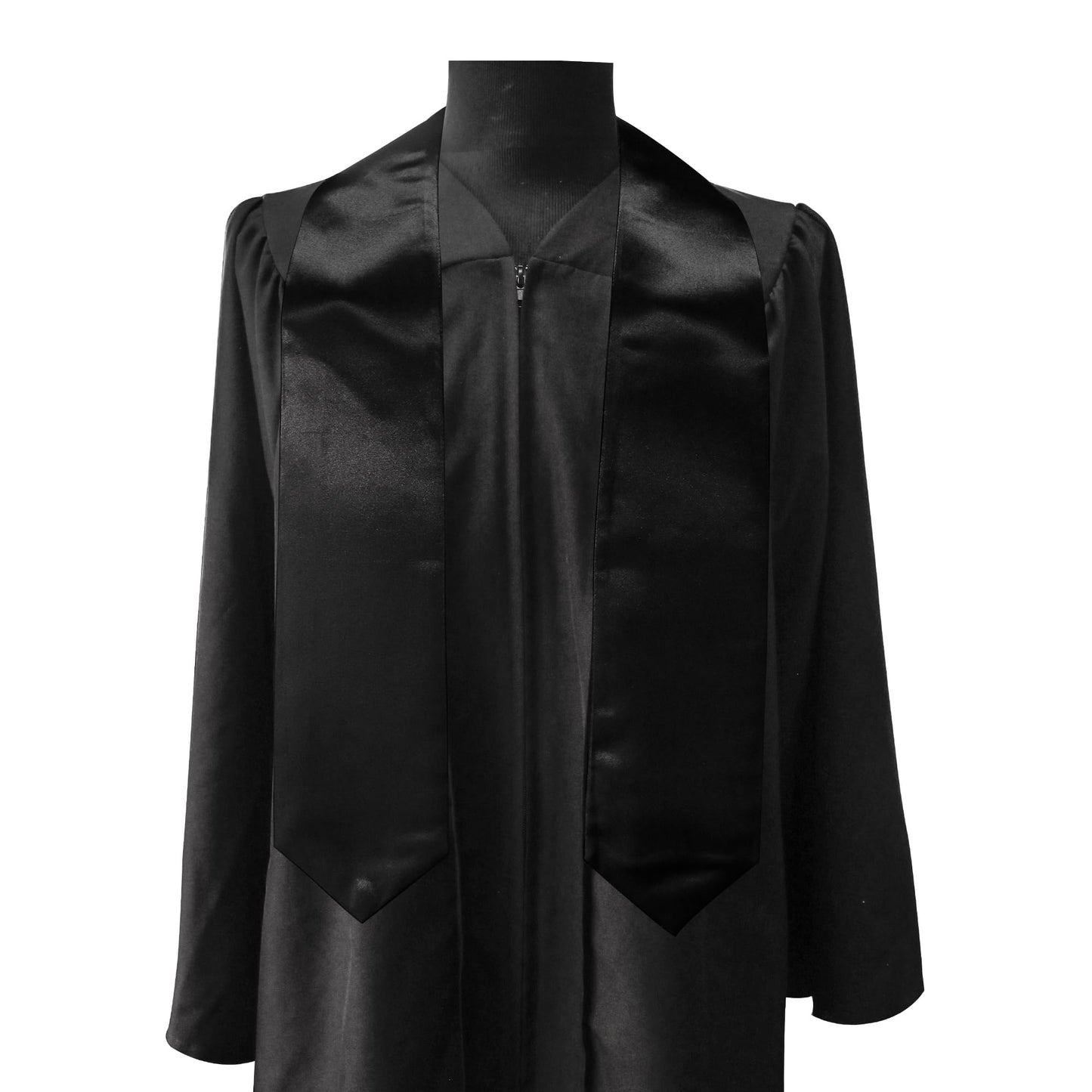GraduationMall Unisex Adult Plain Graduation Stole 60" Black