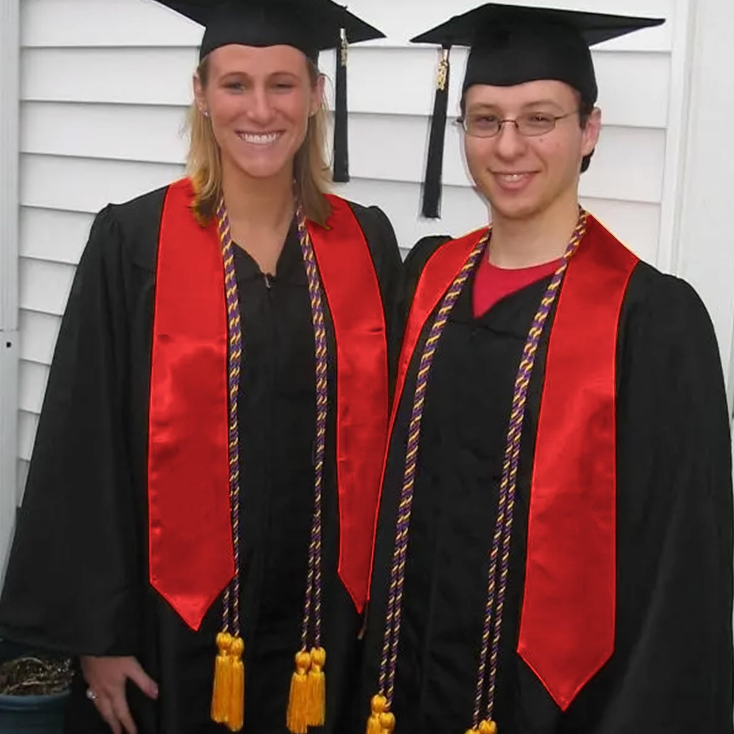 GraduationMall Unisex Adult Plain Graduation Stole 60" Red